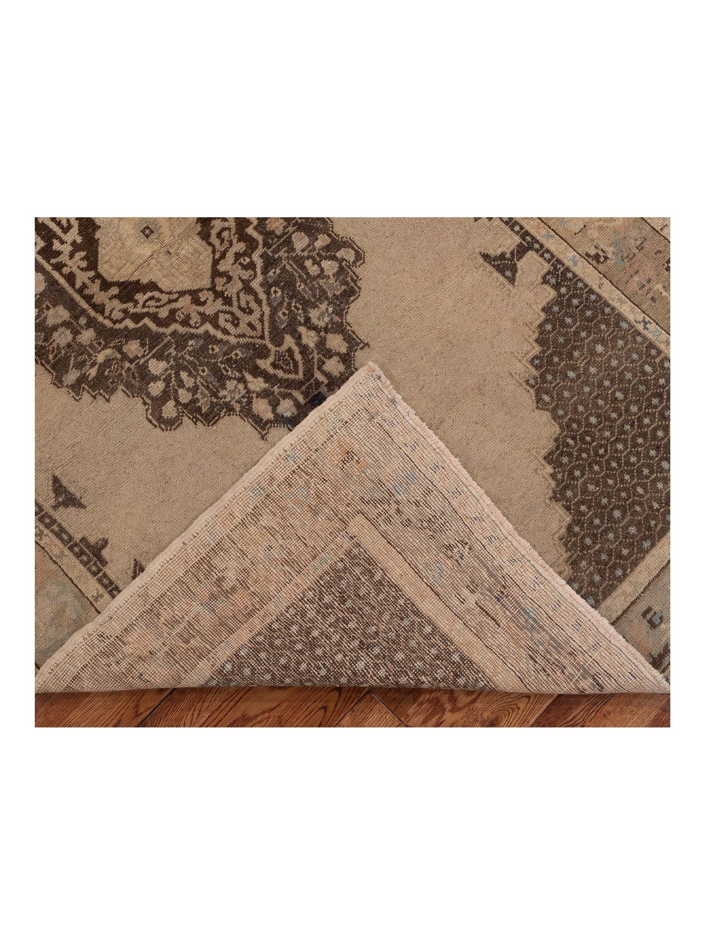 Old Anatolian 121916 Beige Brown 4.1x6.9 Hand Knotted Rug