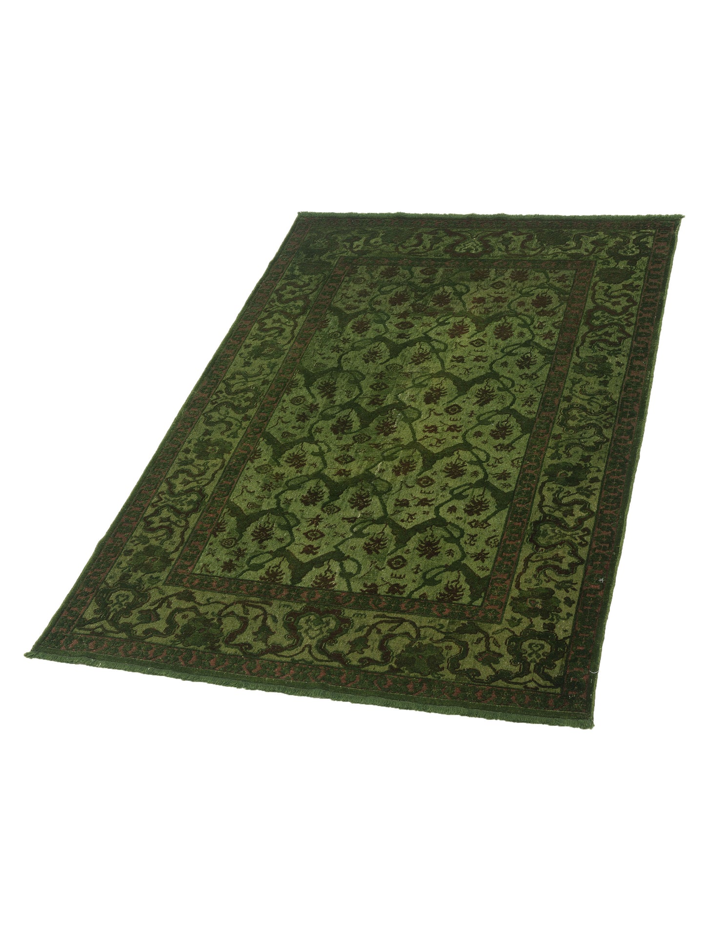 Vintage 108172 Green 5.1x7.6 Hand Knotted Rug