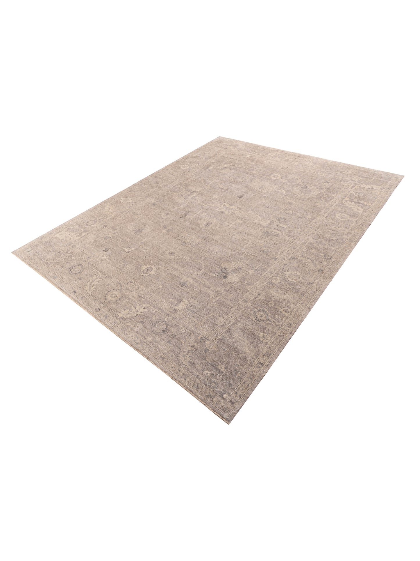 Angora Oushak 156068 Gray Gray 11.7x15 Hand Knotted Rug