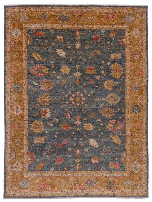 Anadol Angora Oushak  Teal Blue Orange Traditional