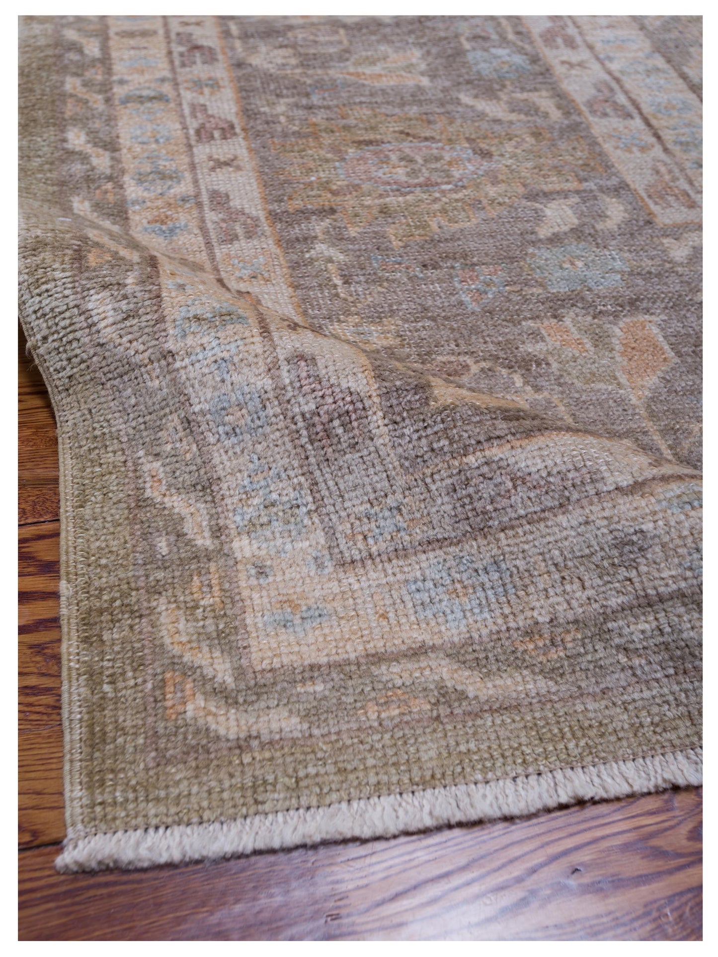 Angora Oushak 128127 Gold Brown 13.3x16.2 Hand Knotted Rug