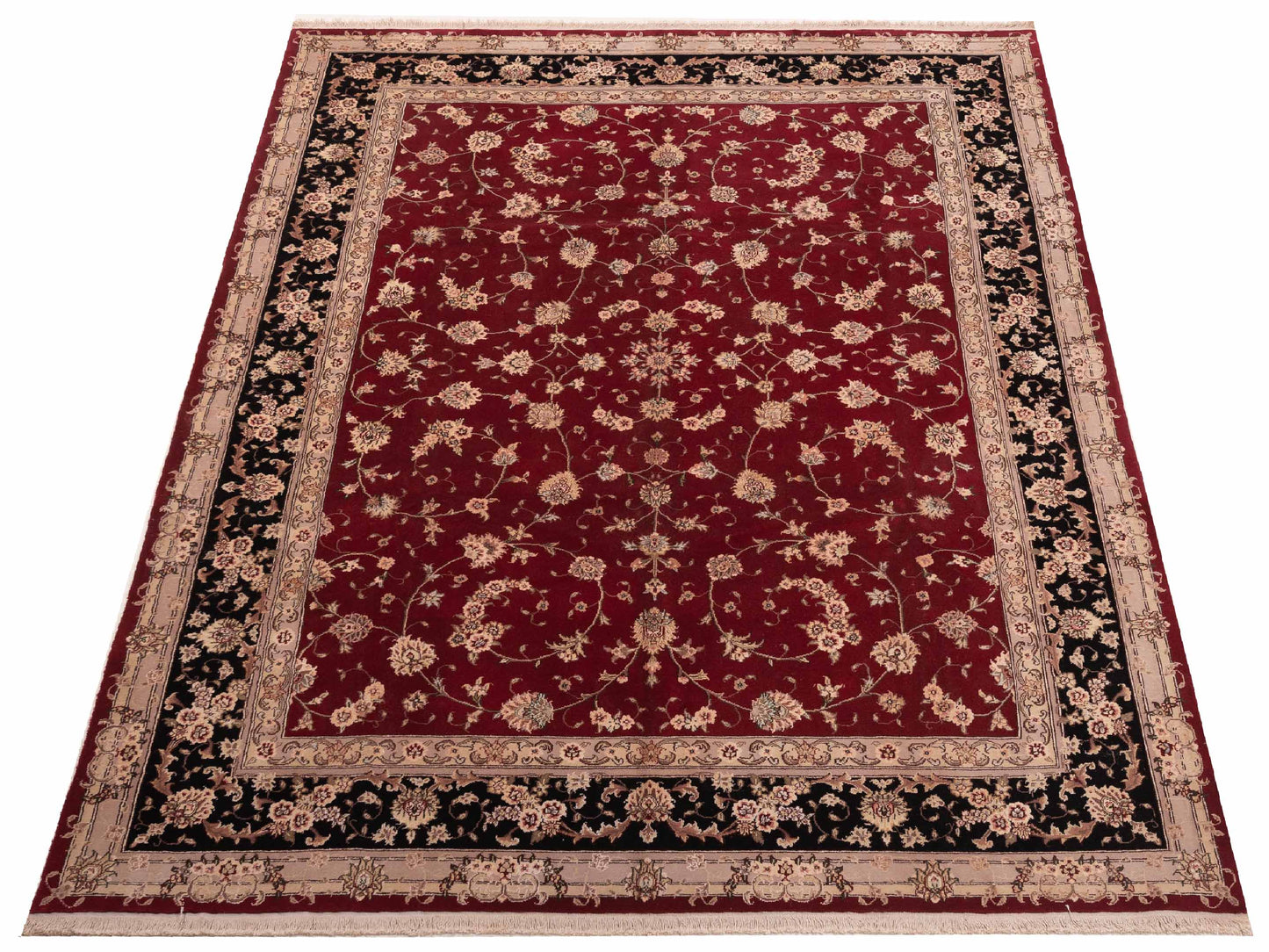 Magnolia 121067 Red Black 9x12 Hand Knotted Rug