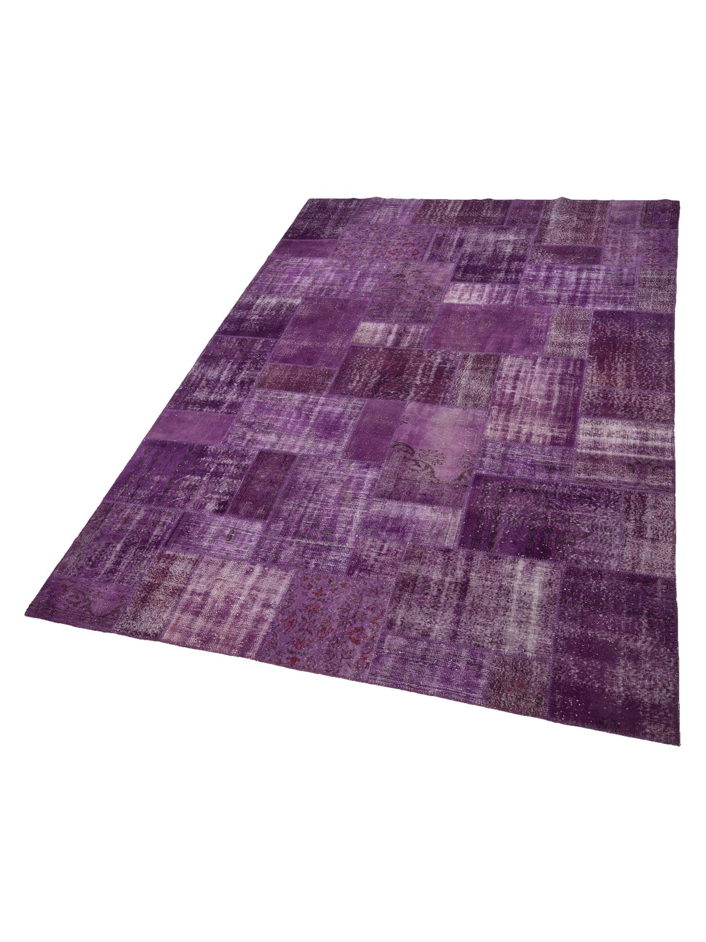 Turkish Vestige Patchwork 111936 Purple 9.8x13.8 Hand Knotted Rug