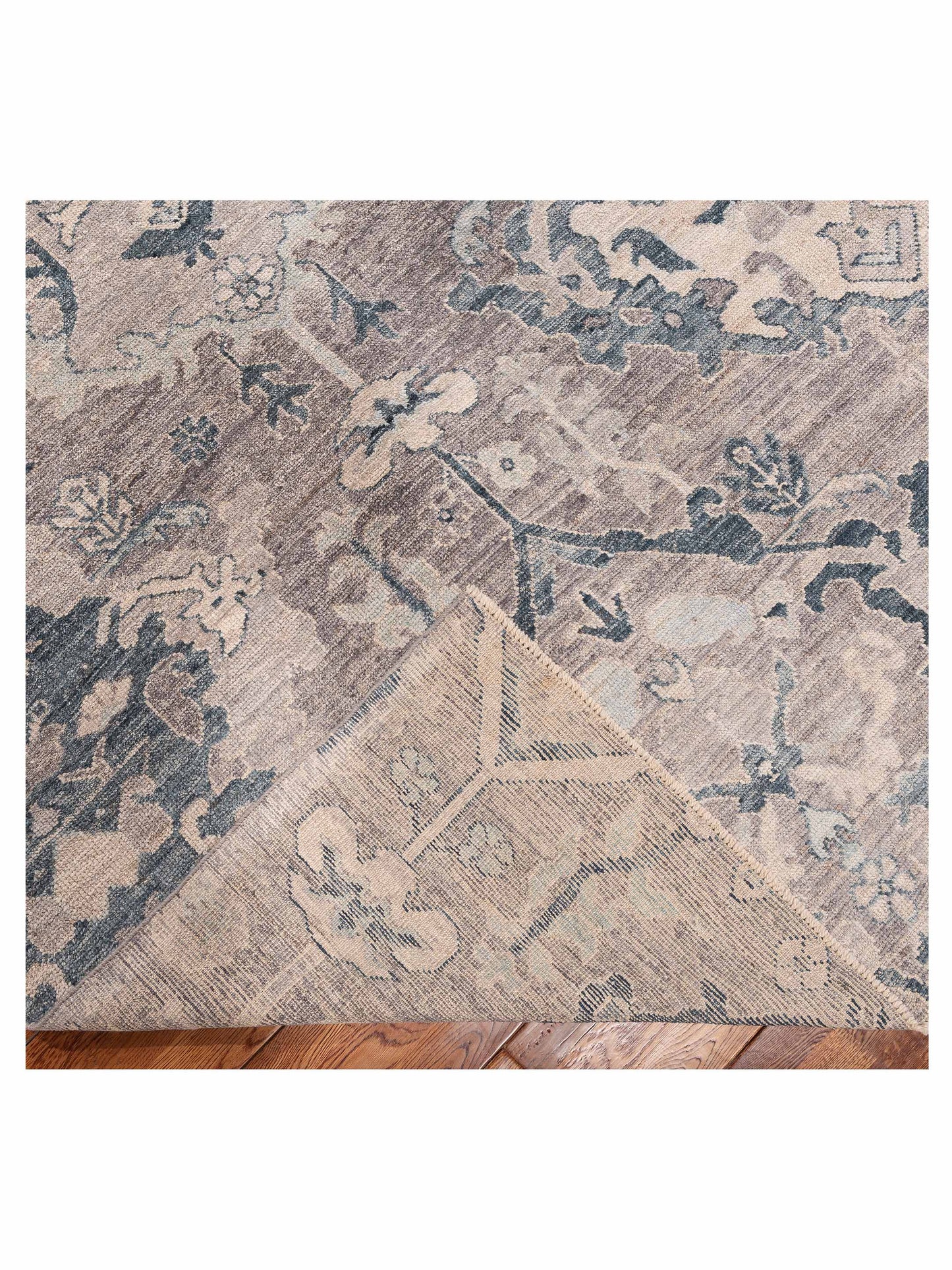 Angora Oushak 156066 Gray Blue 9.10x13.3 Hand Knotted Rug
