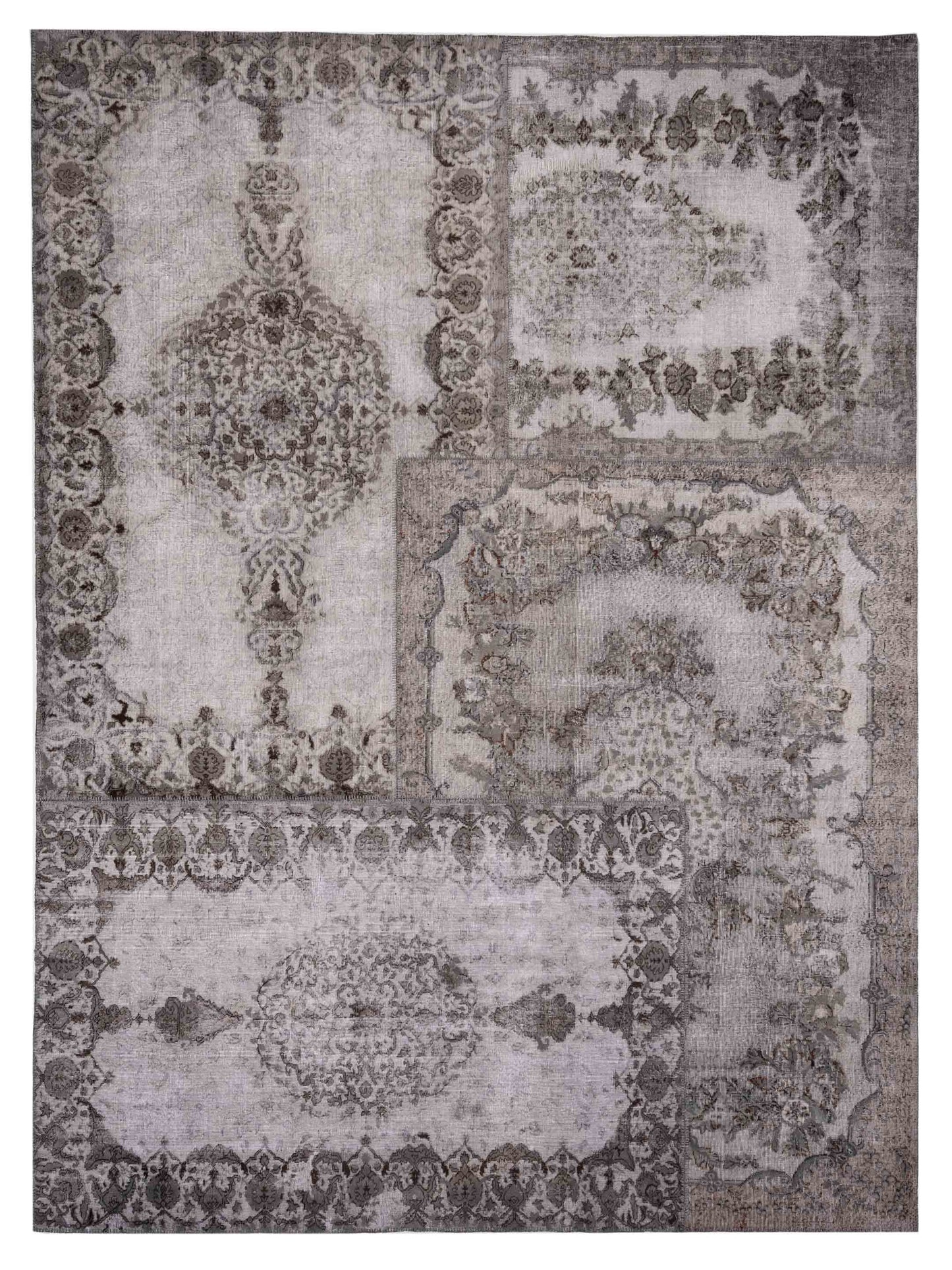 Pasha Turkish Vestige Patchwork  Gray  Contemporary