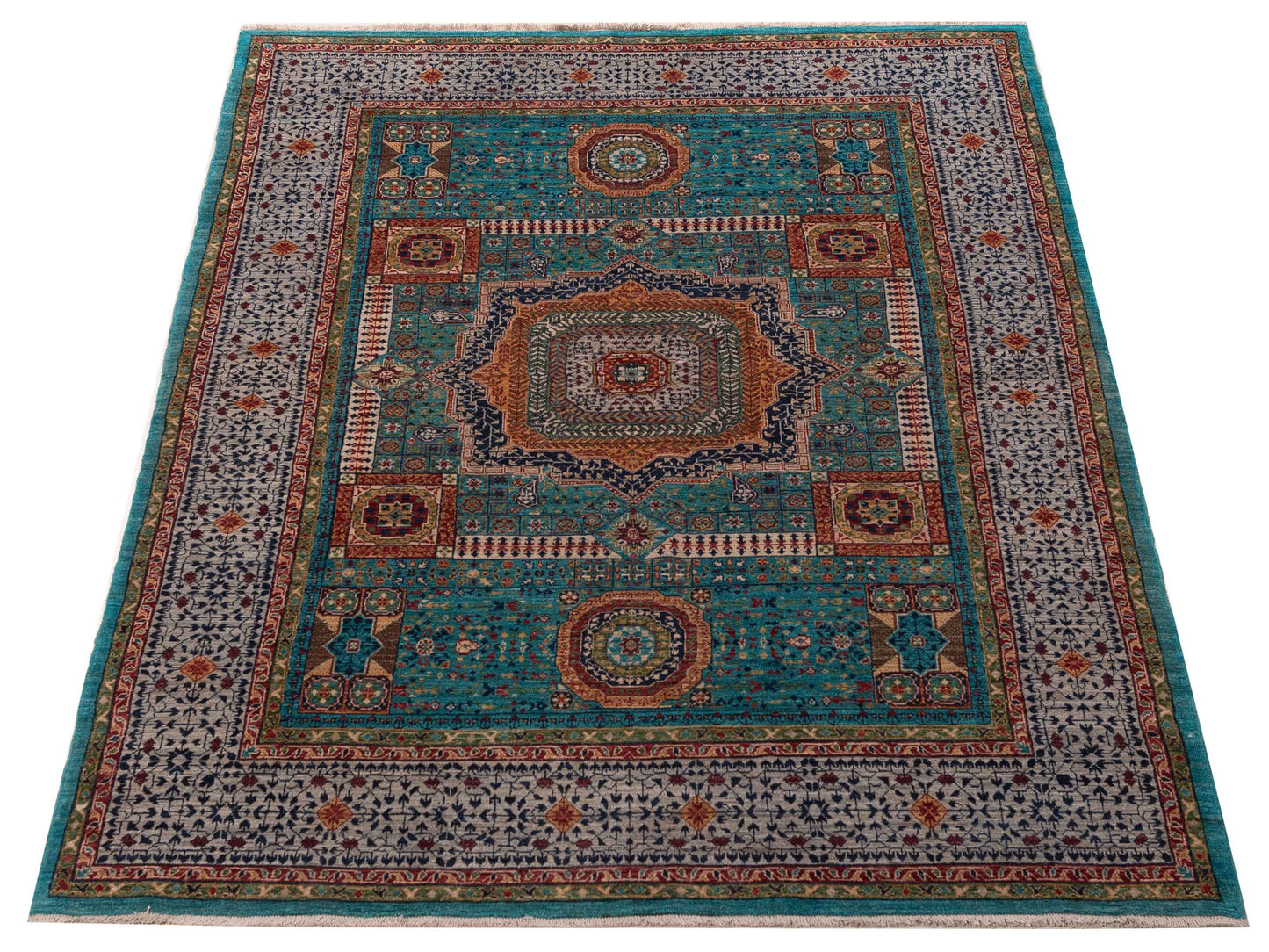 Artisan Mamluk 154784 Blue Gray 5.10x7.10 Hand Knotted Rug