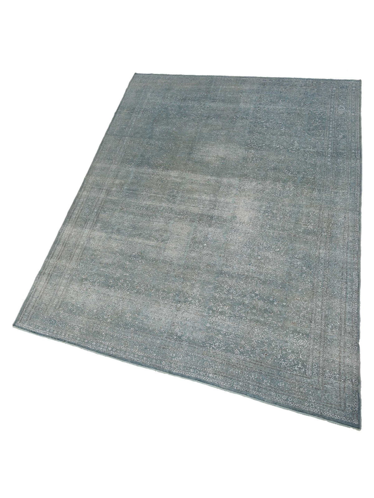 Vintage 147829 Blue Blue 8.6x12.1 Hand Knotted Rug