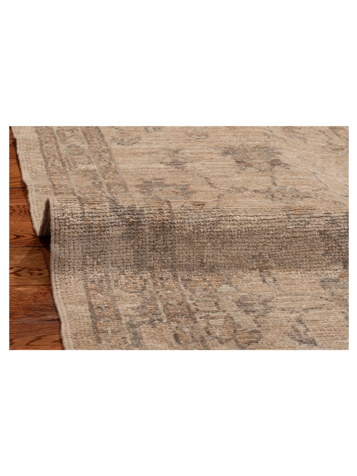 Angora Oushak 125687 Cream Cream 2.7x9.6 Hand Knotted Rug