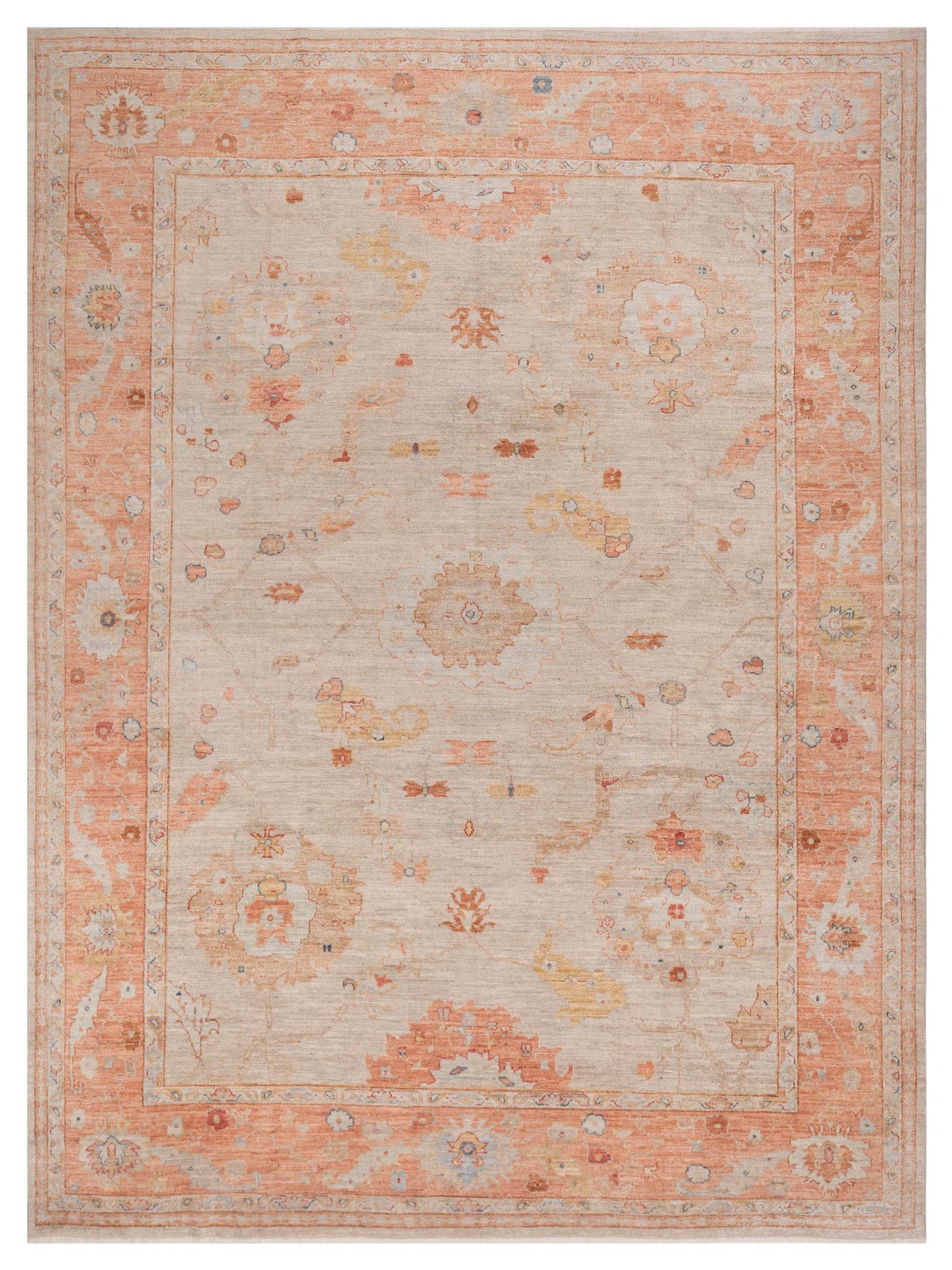 Anadol Angora Oushak  Ivory Pink Traditional