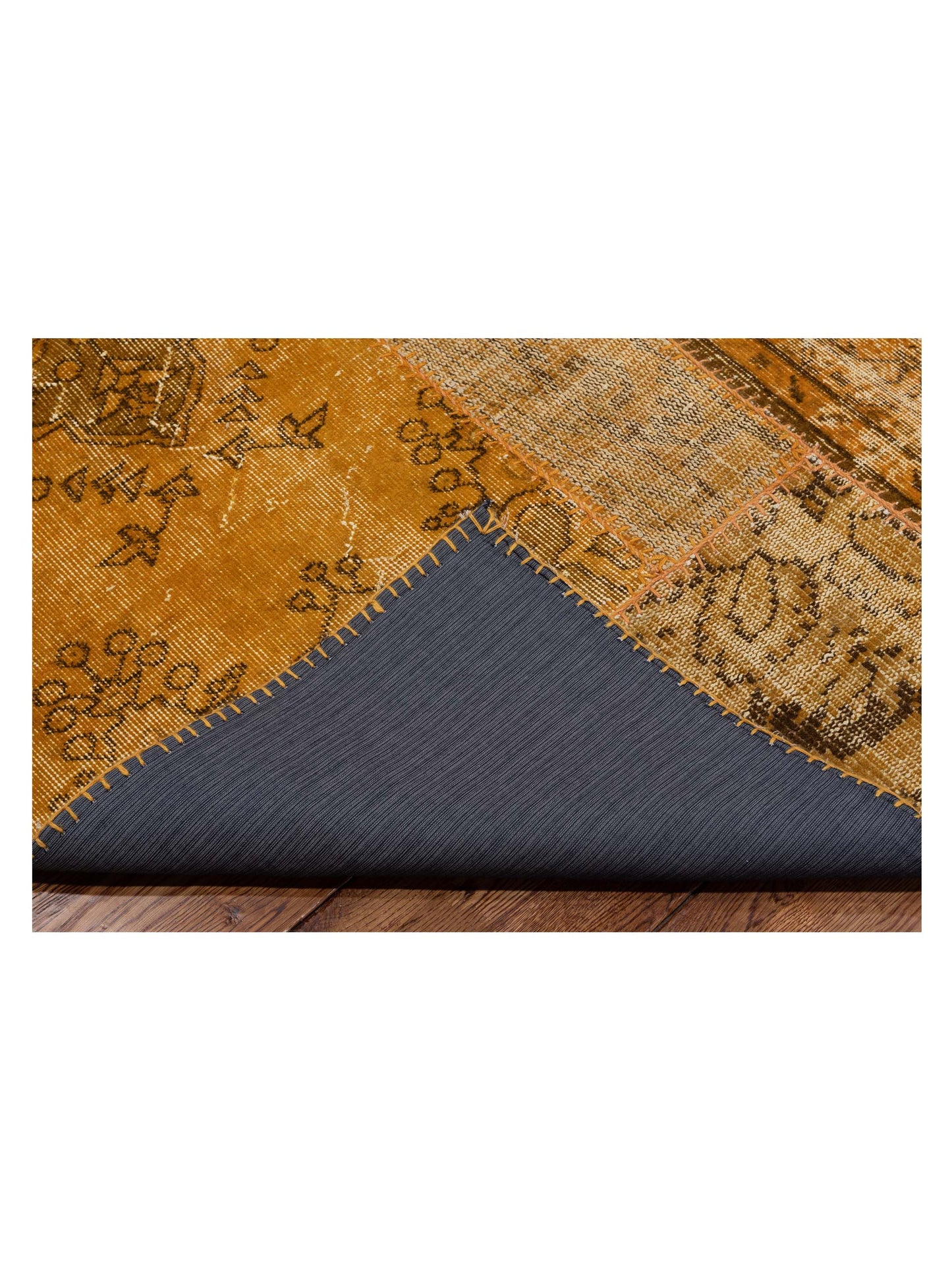Turkish Vestige Patchwork 108896 Yellow 9.10x13.2 Hand Knotted Rug