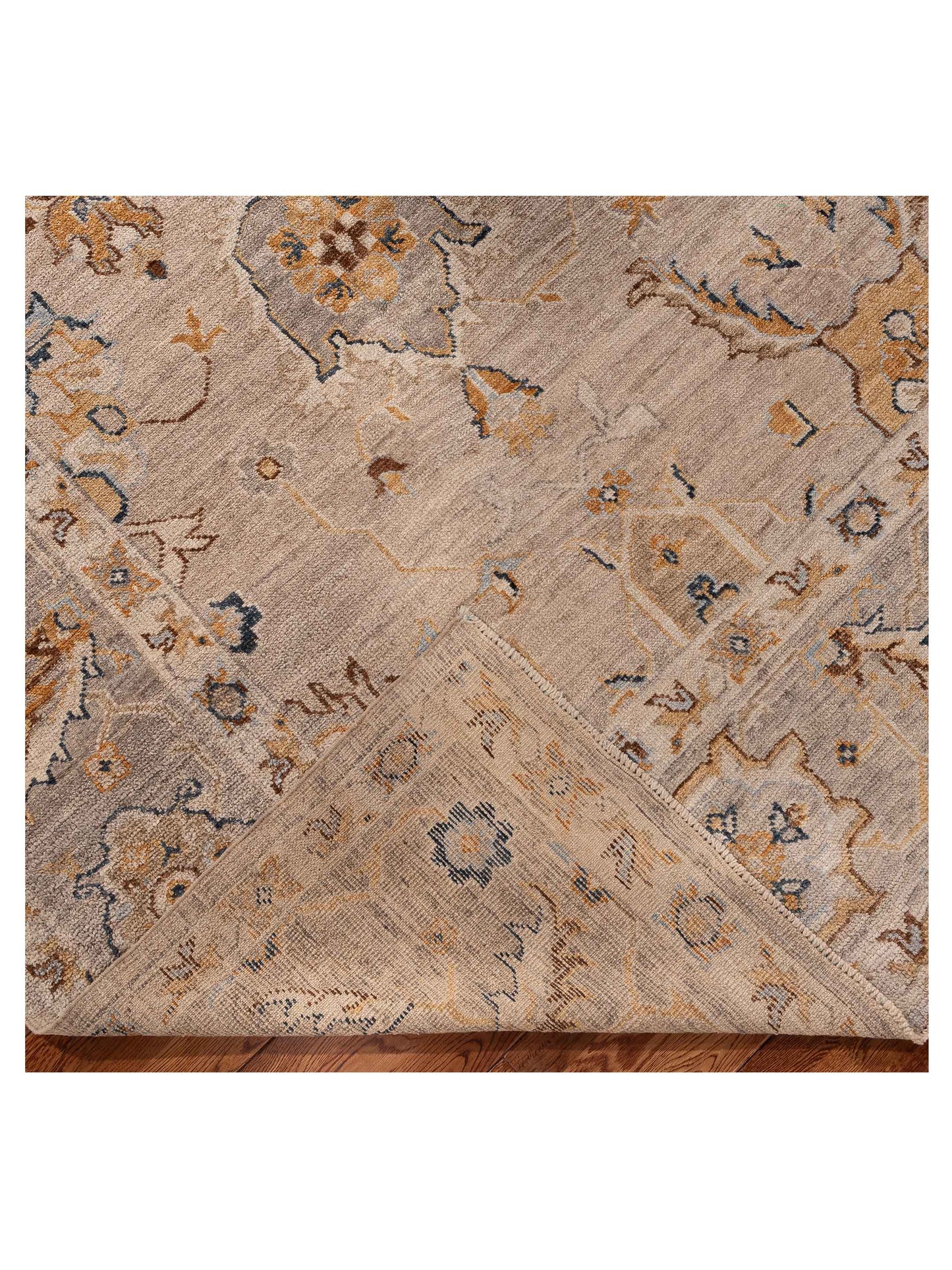 Angora Oushak 156153 Silver Gray 9.1x12.1 Hand Knotted Rug