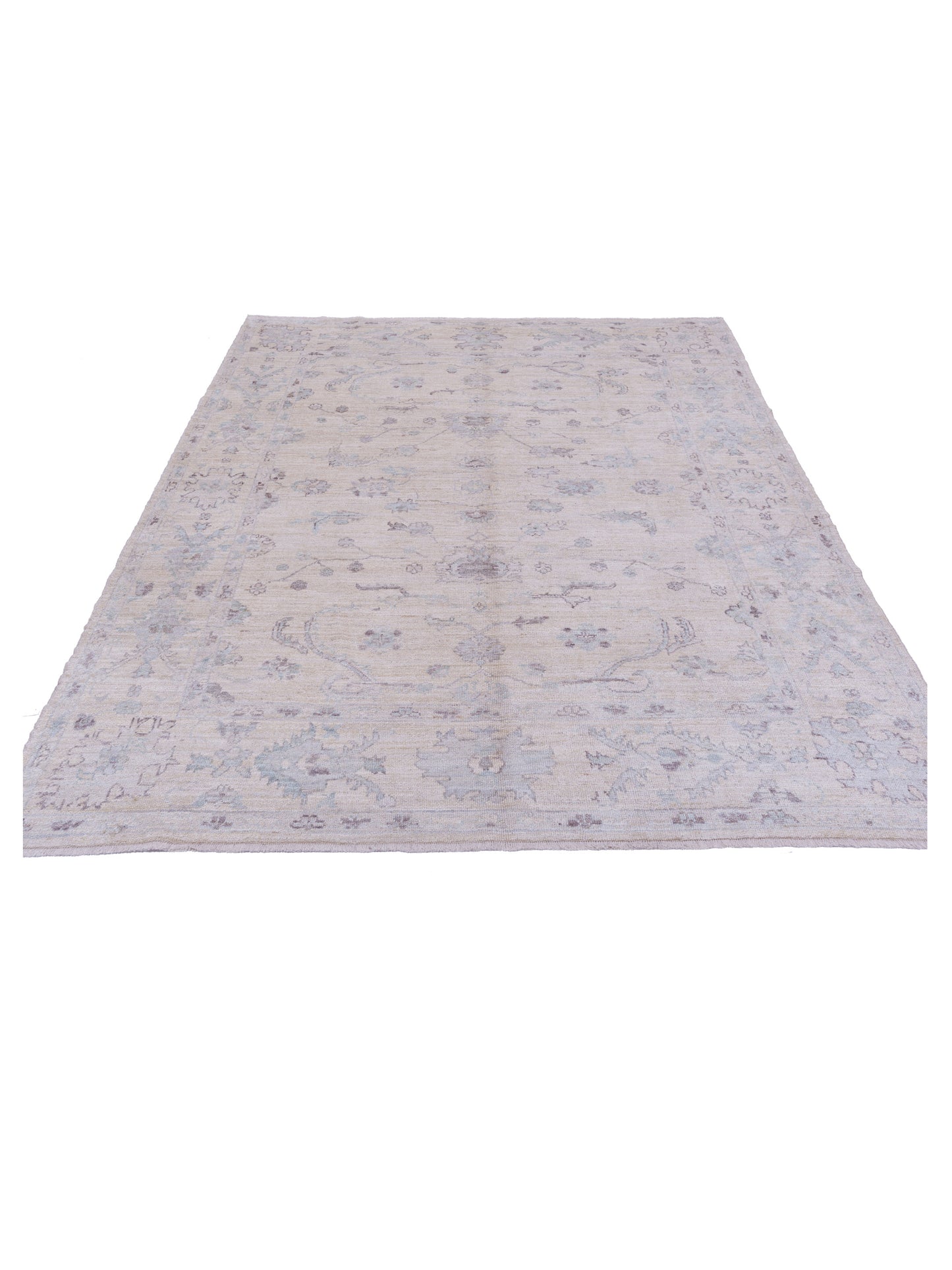 Angora Oushak 125225 Ivory Ivory 7.10x9.6 Hand Knotted Rug