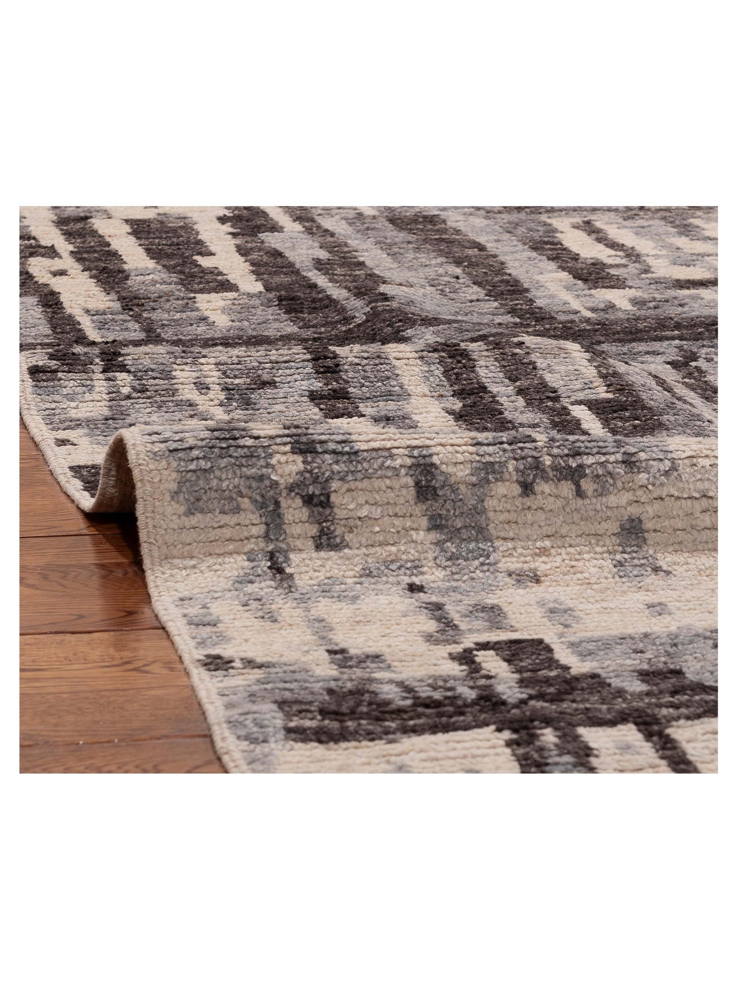 Atlas 156037 Gray Ivory 8x9.4 Hand Knotted Rug