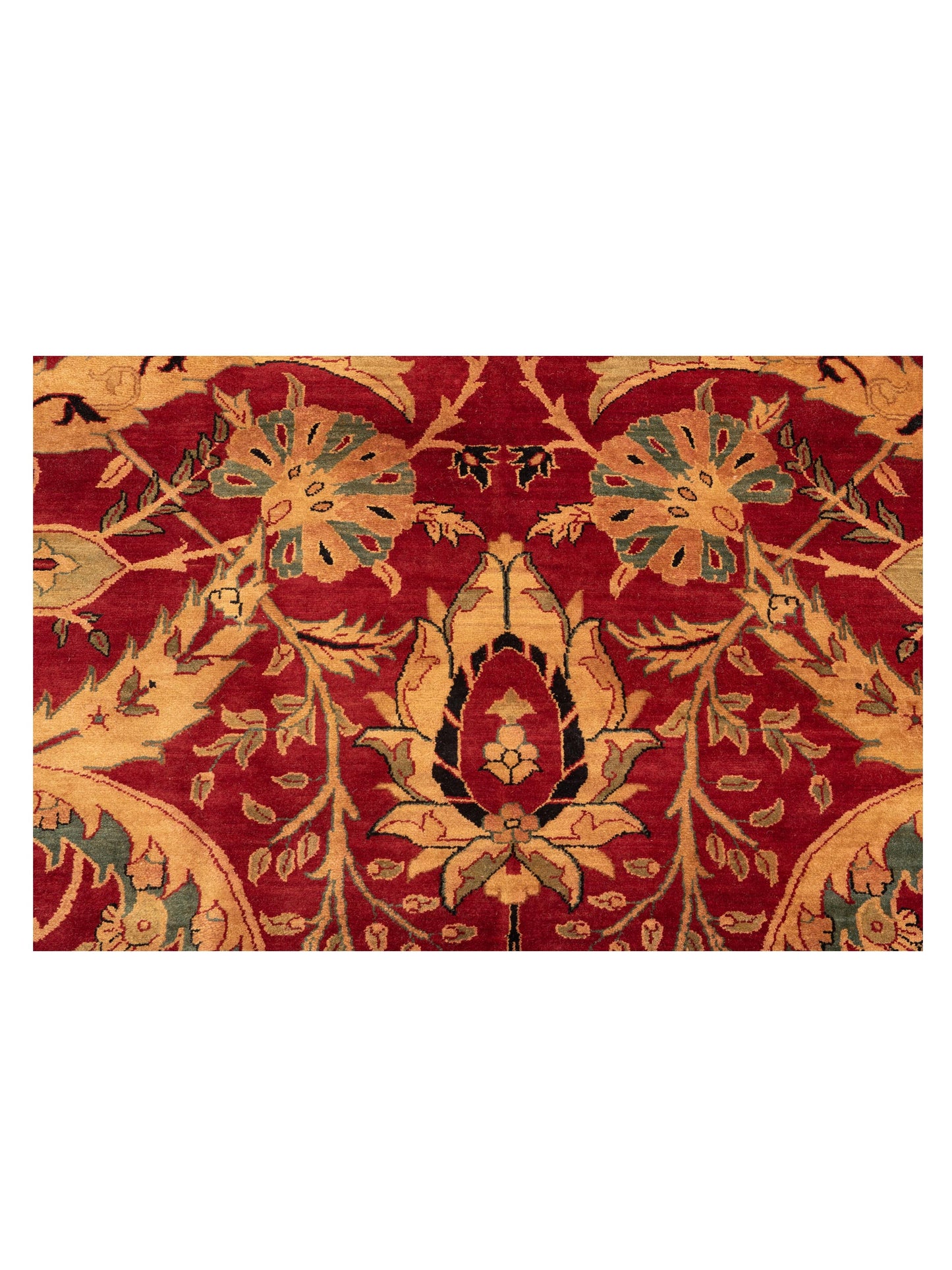 Crown 83588 Red Black 14x19.11 Hand Knotted Rug