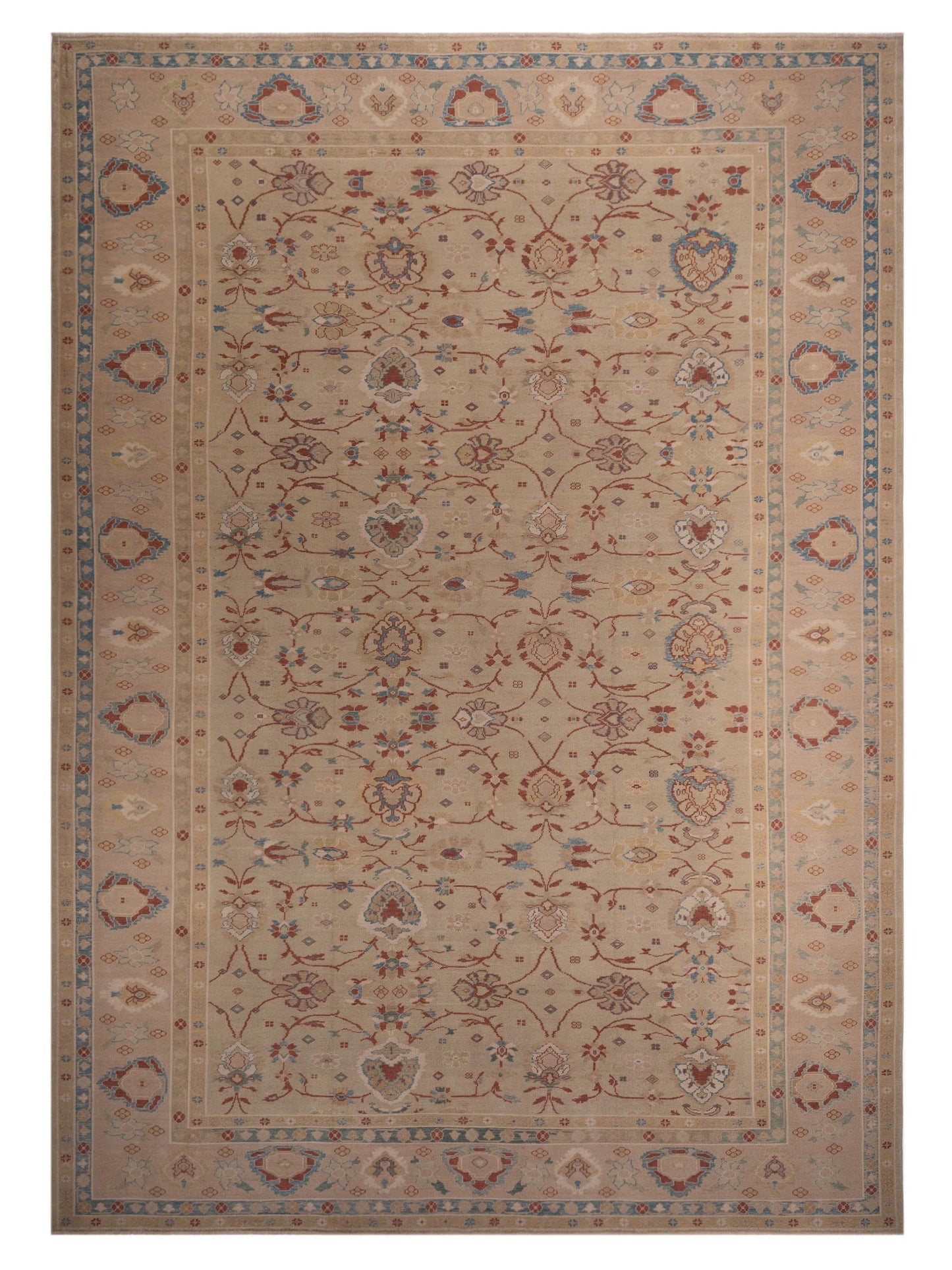 Pasha Turkish Elvan  Light Green Taupe Traditional