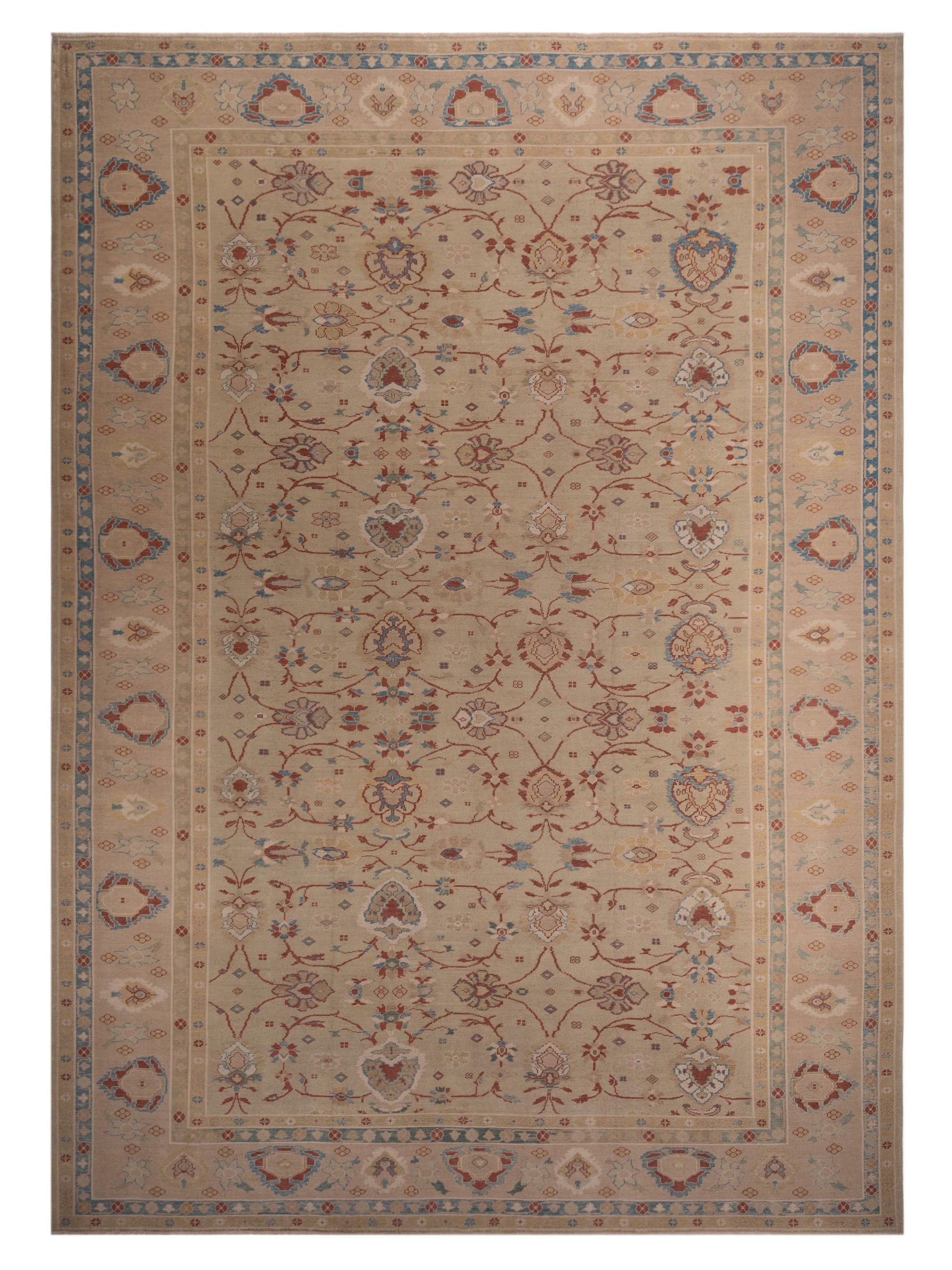 Pasha Turkish Elvan  Light Green Taupe Traditional