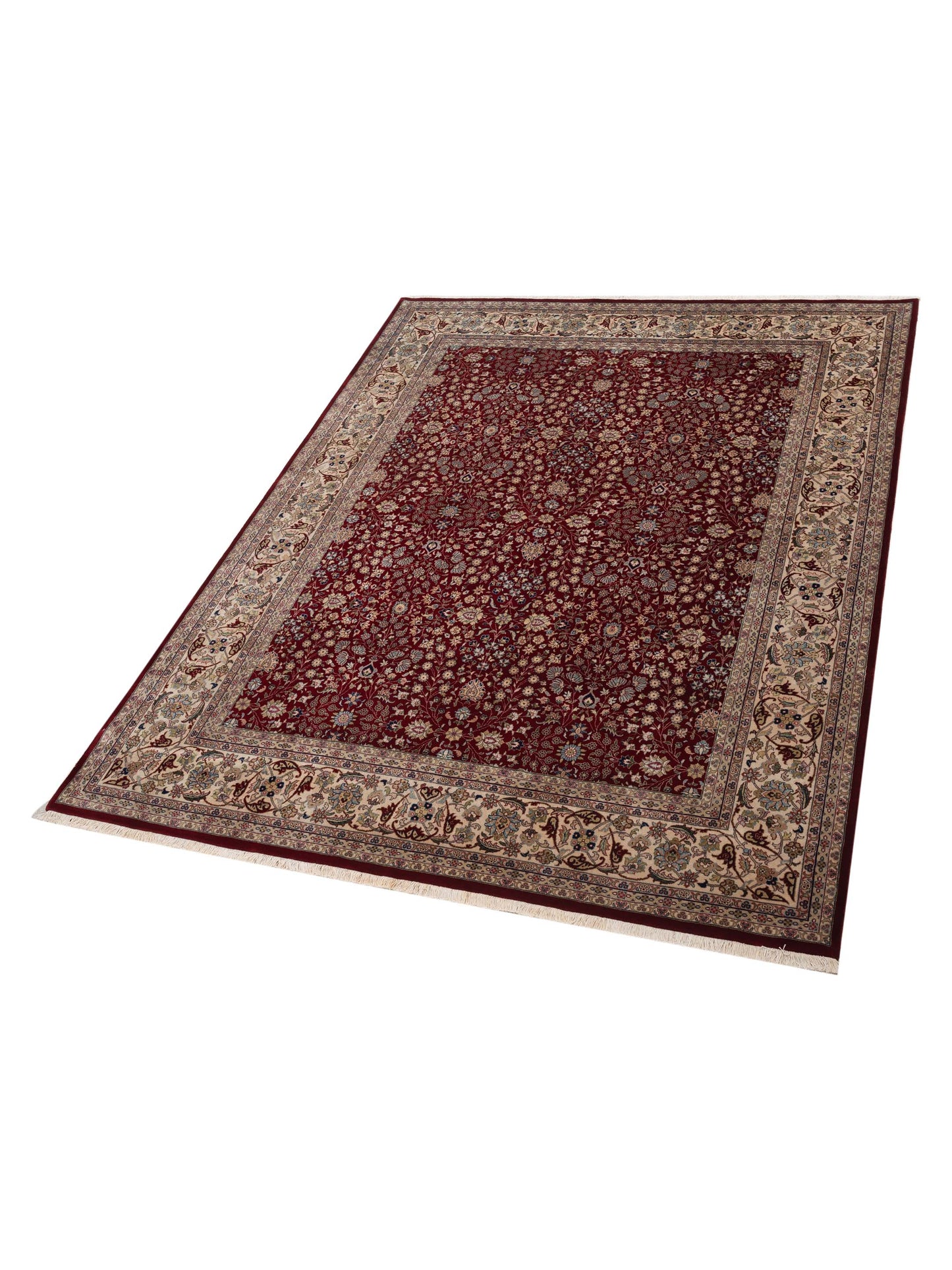 Hereke 121460 Red Ivory 8.2x10.1 Hand Knotted Rug