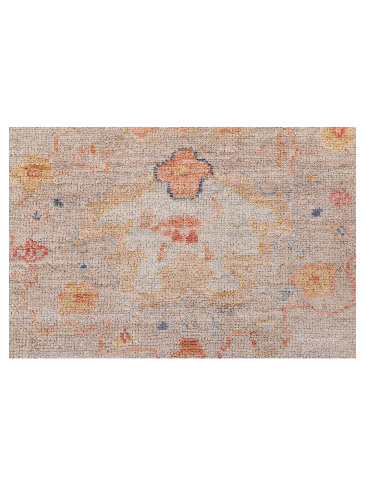 Angora Oushak 148206 Ivory Pink 11.8x14.5 Hand Knotted Rug