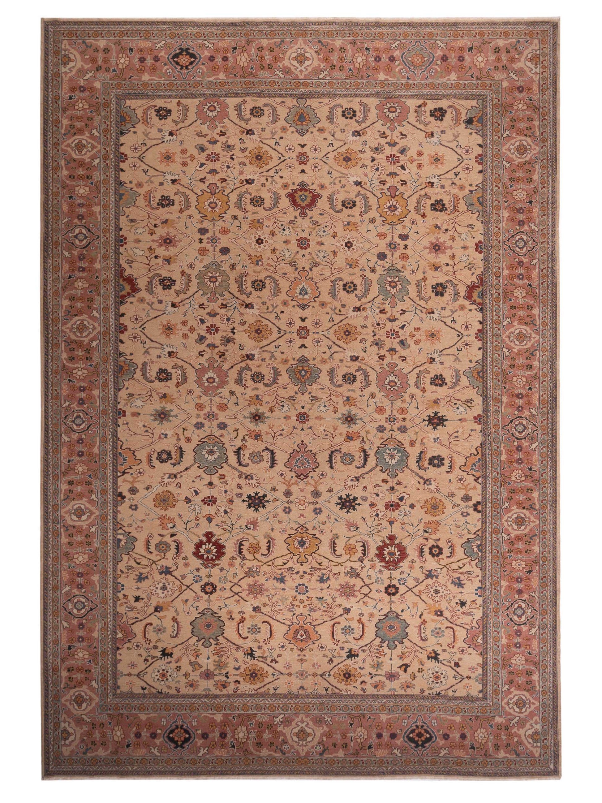 Pasha Turkish Elvan  Beige Pink Traditional