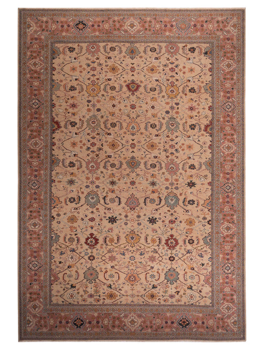 Pasha Turkish Elvan  Beige Pink Traditional