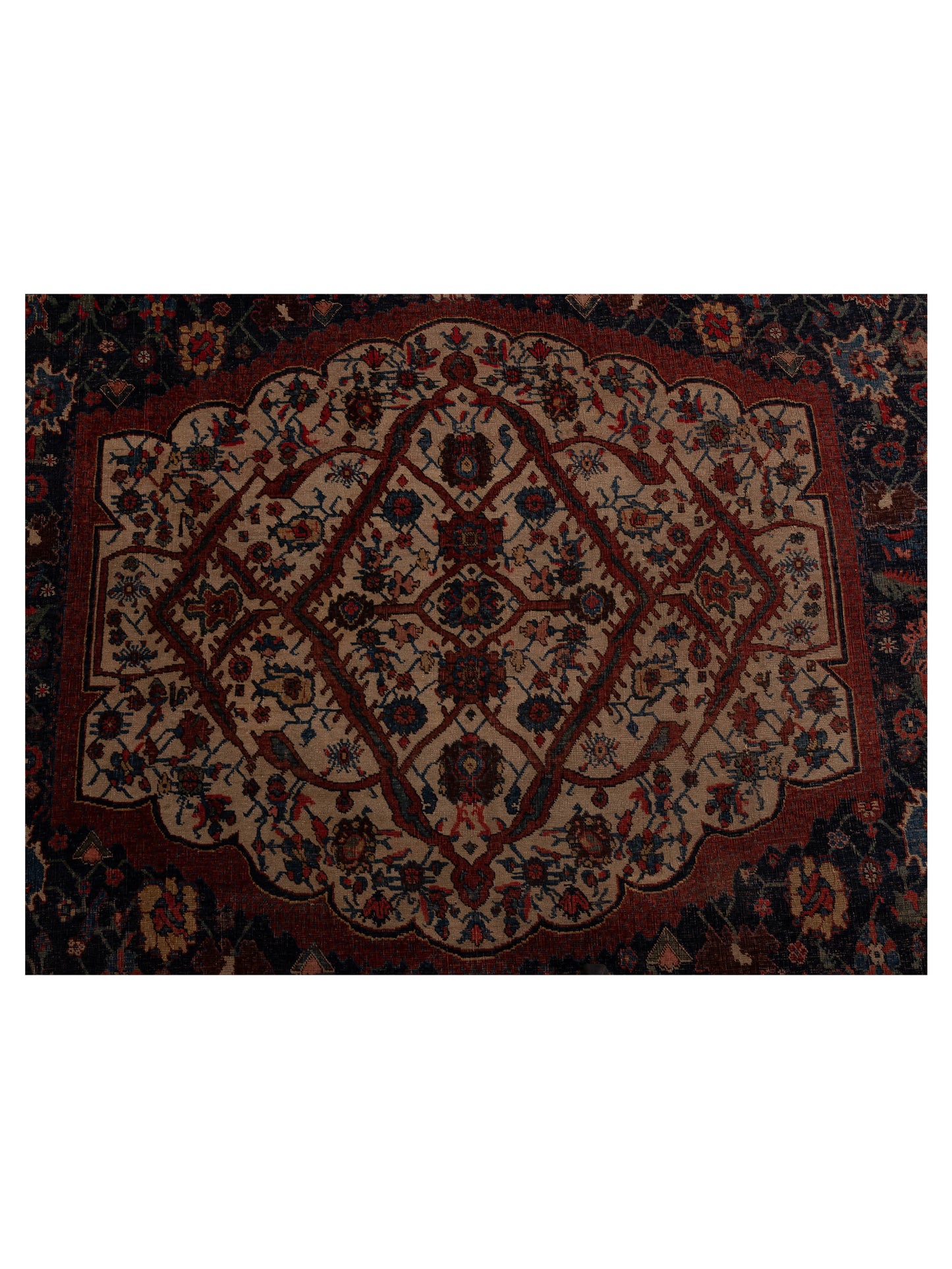 Persian Antique 125869 Blue Red 10.8x17.7 Hand Knotted Rugs