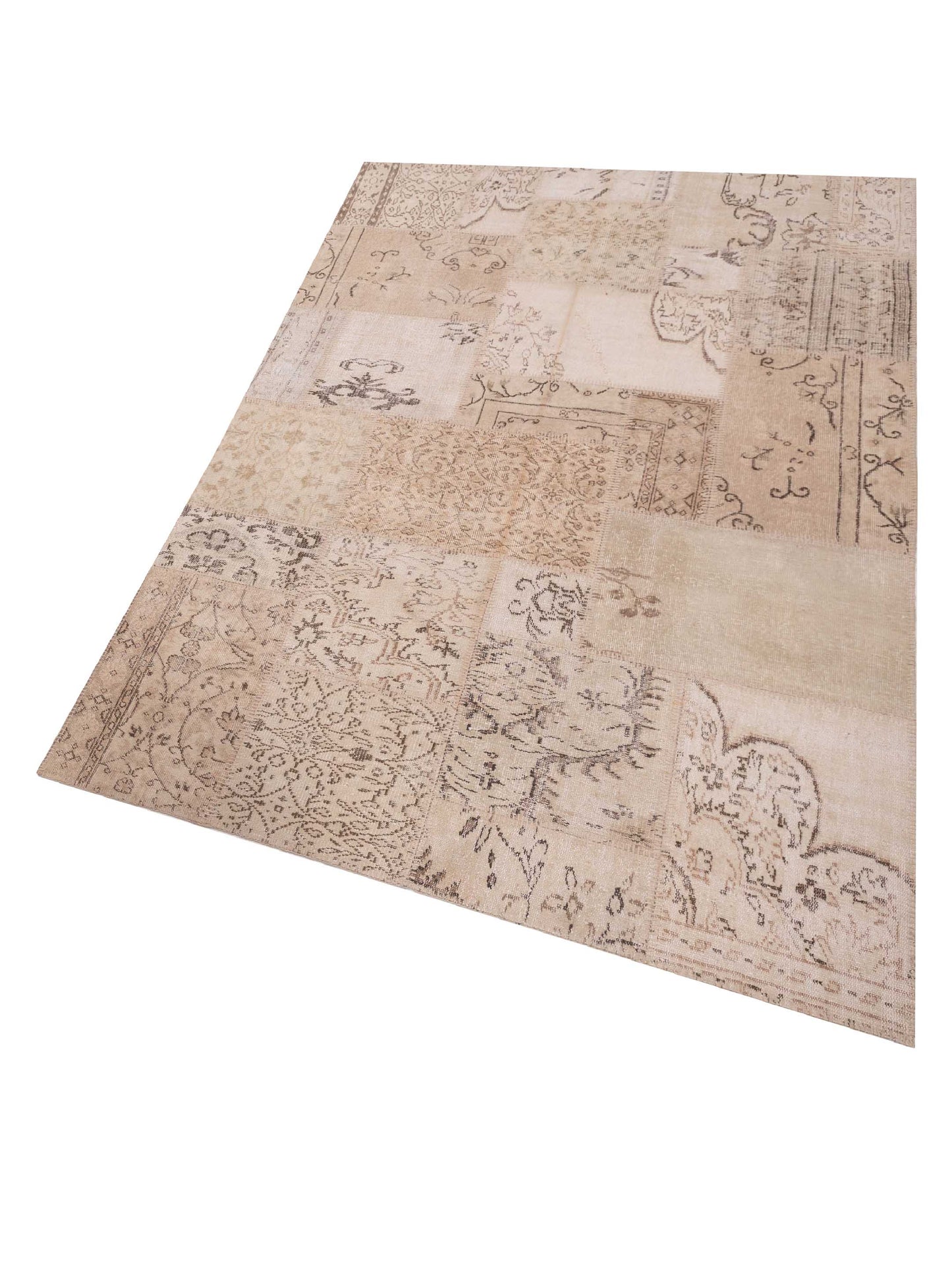 Turkish Vestige Patchwork 128874 Natural 6x9 Hand Knotted Rug