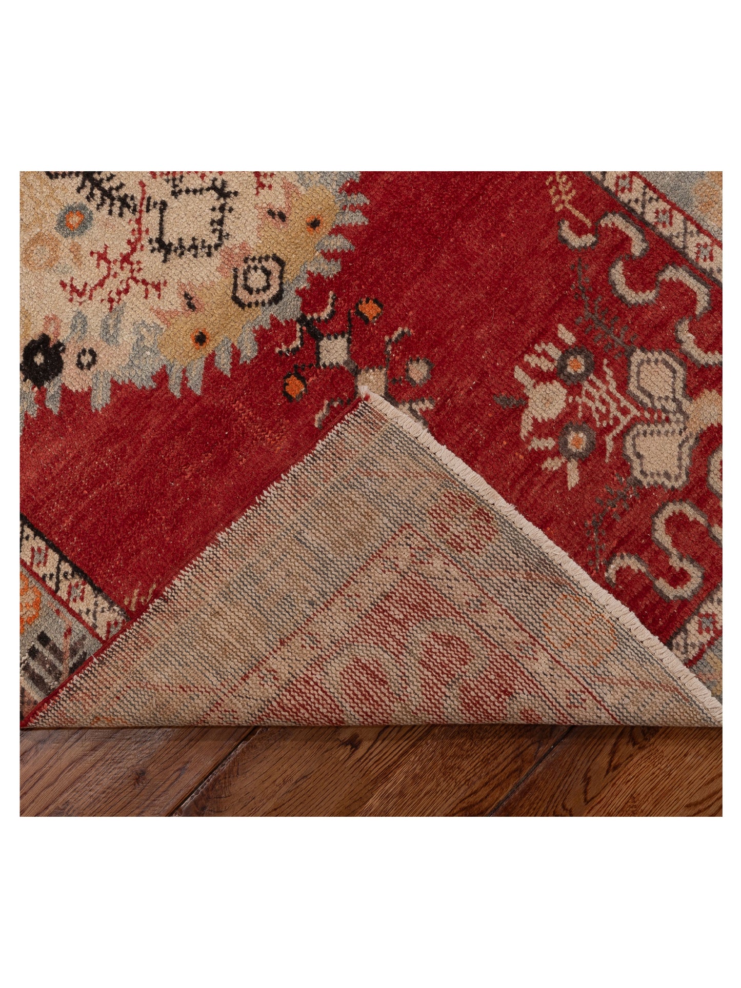 Old Anatolian 154164 Red Gray 2.11x5.10 Hand Knotted Rug