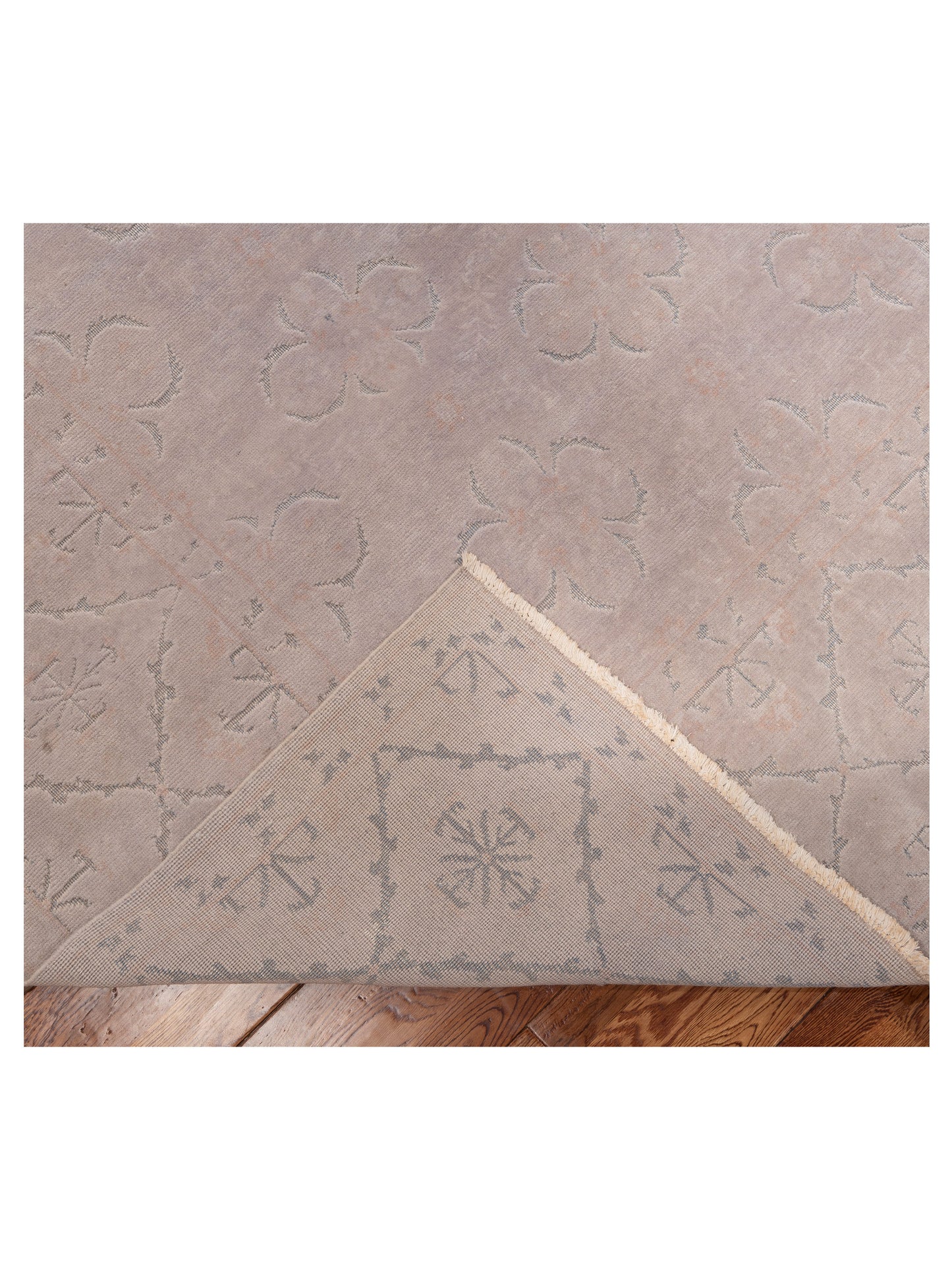 Vintage 110273 Light Gray 9x12.1 Hand Knotted Rug
