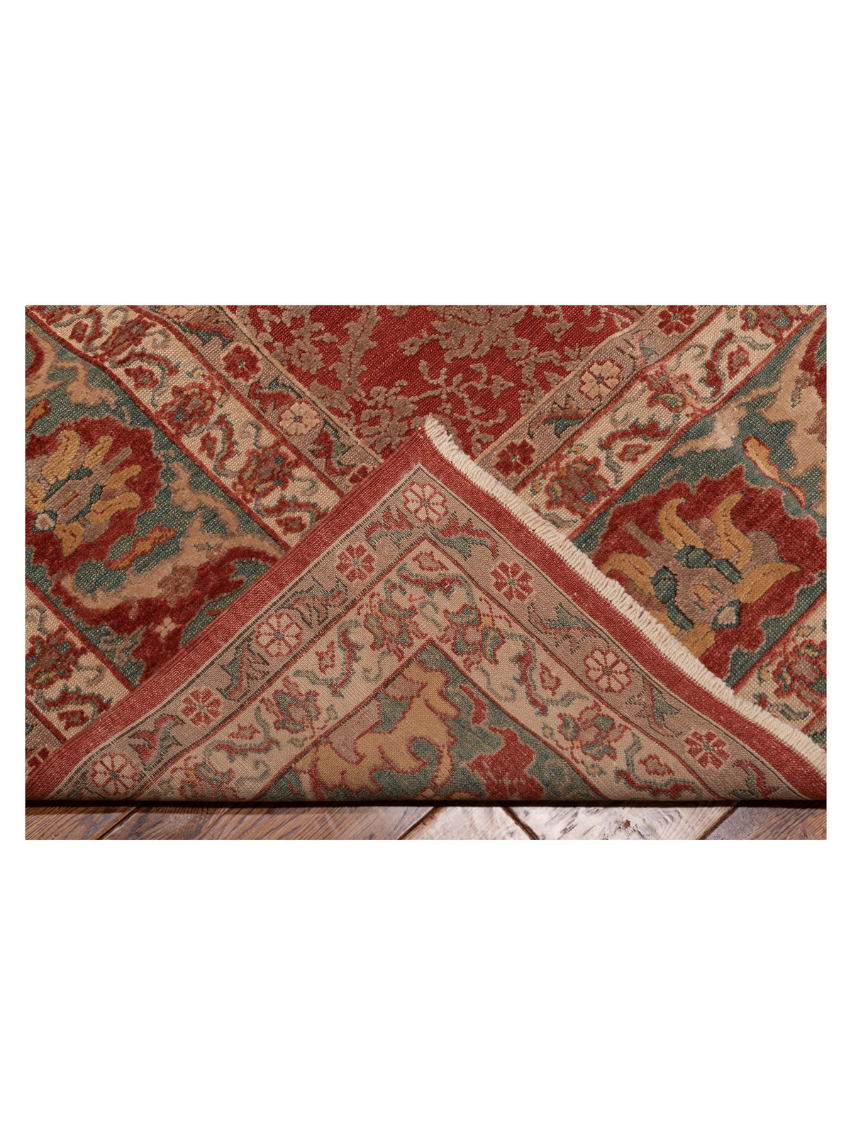 Antique Loom 107924 Red Blue 12.3x14.8 Hand Knotted Rug
