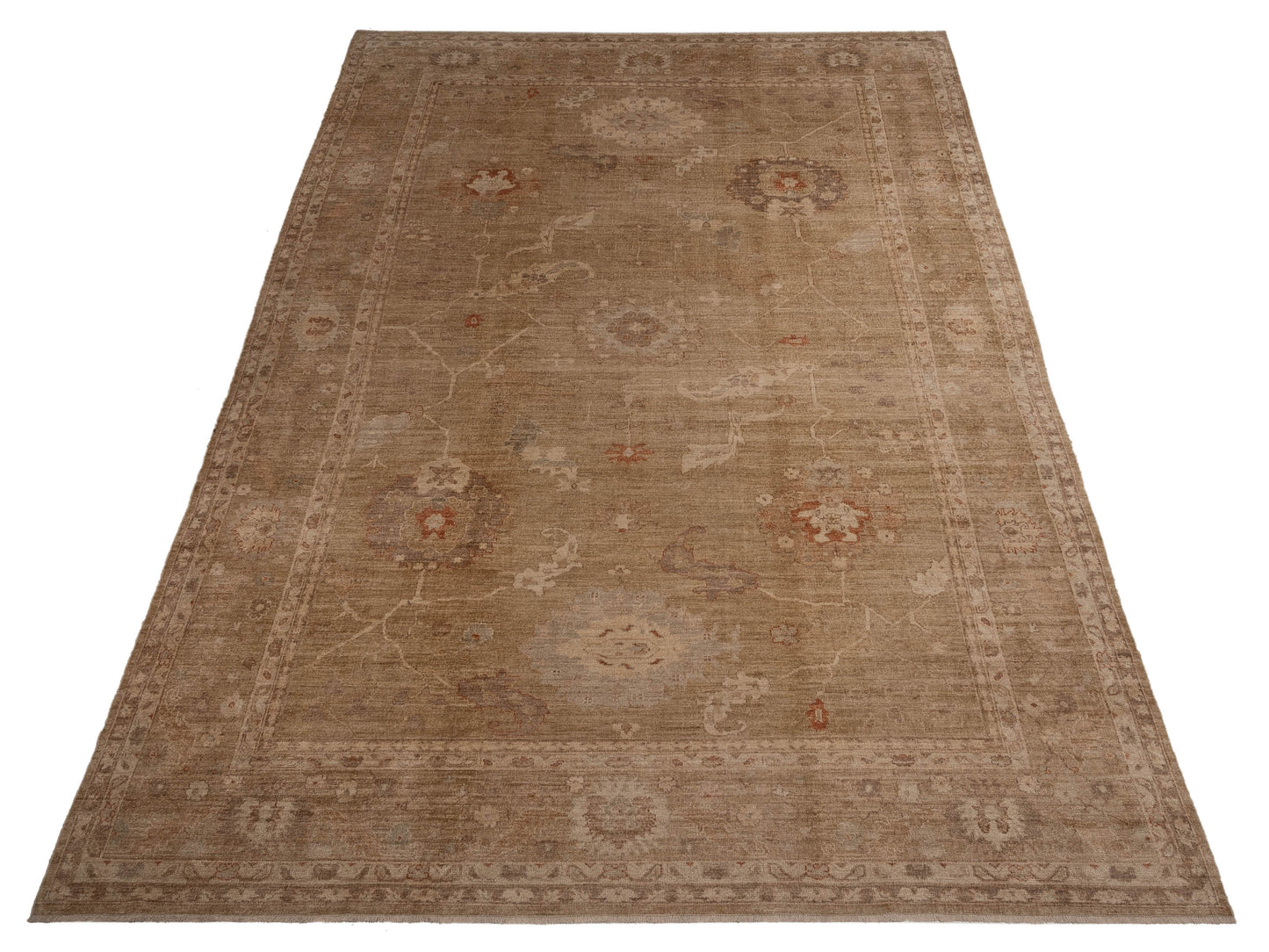 Angora Oushak 107624 Gold Gold 12.9x18.2 Hand Knotted Rug