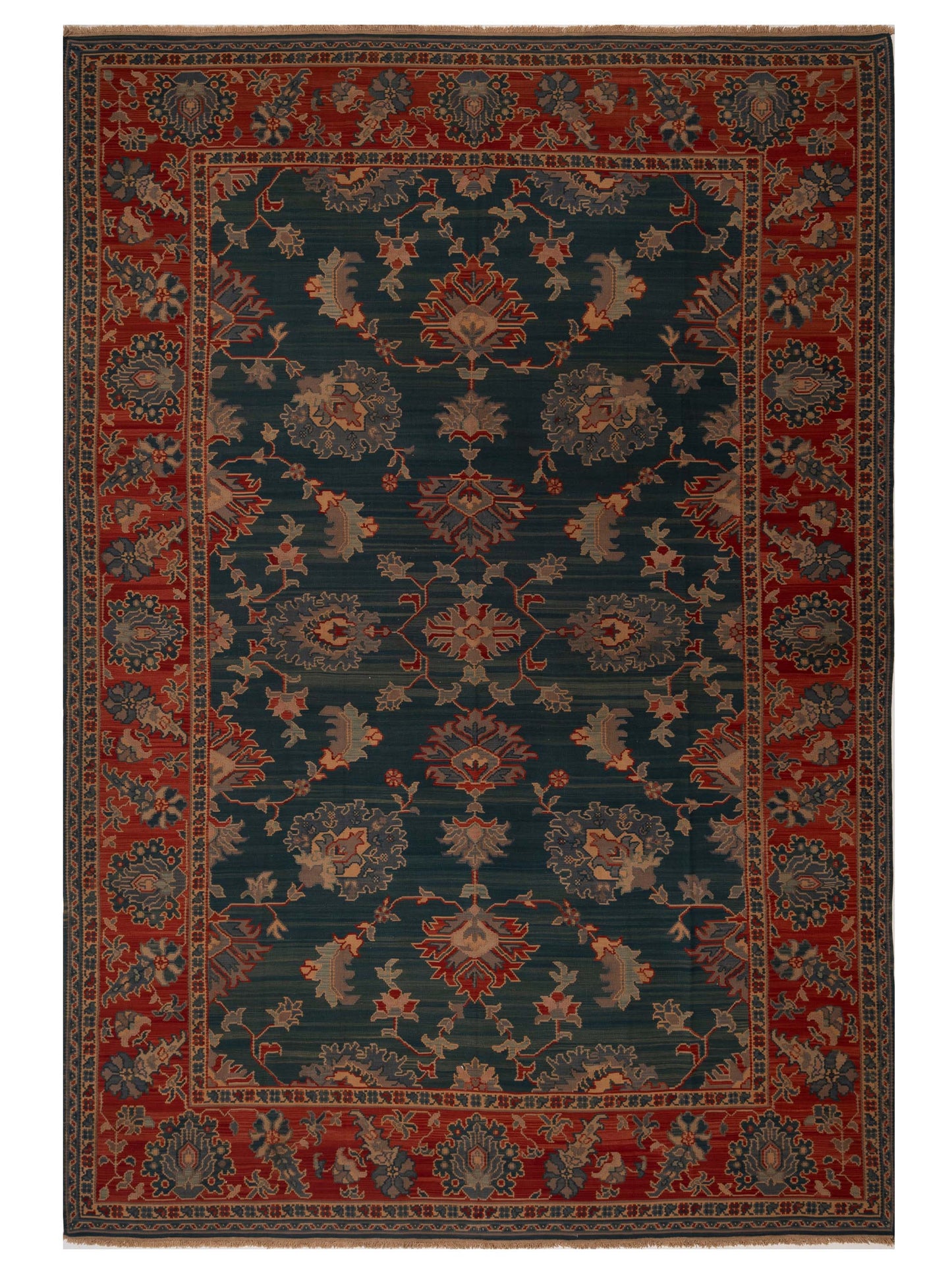 Pasha Transilvanian Kilim  Blue Red Traditional