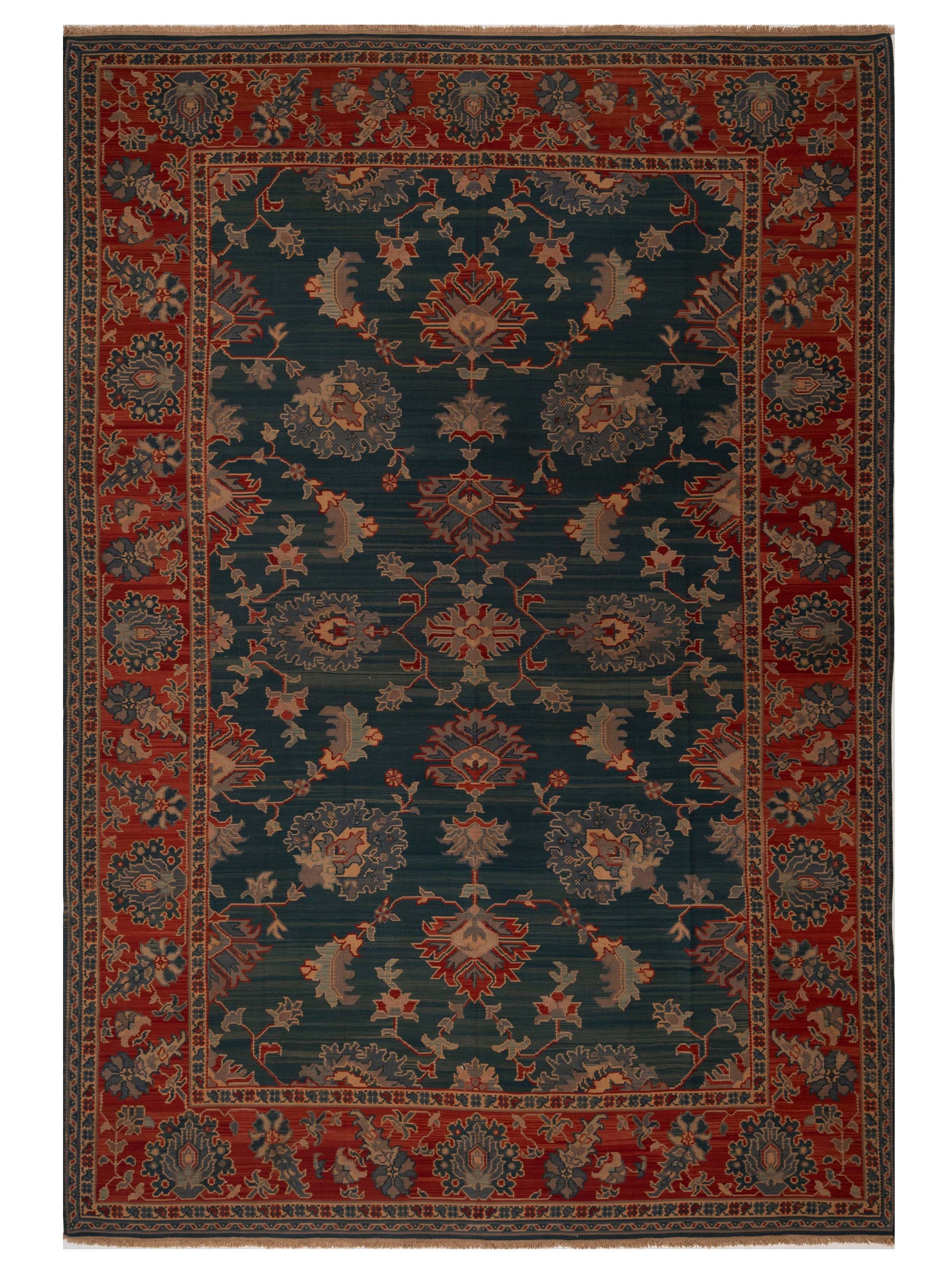 Pasha Transilvanian Kilim  Blue Red Traditional