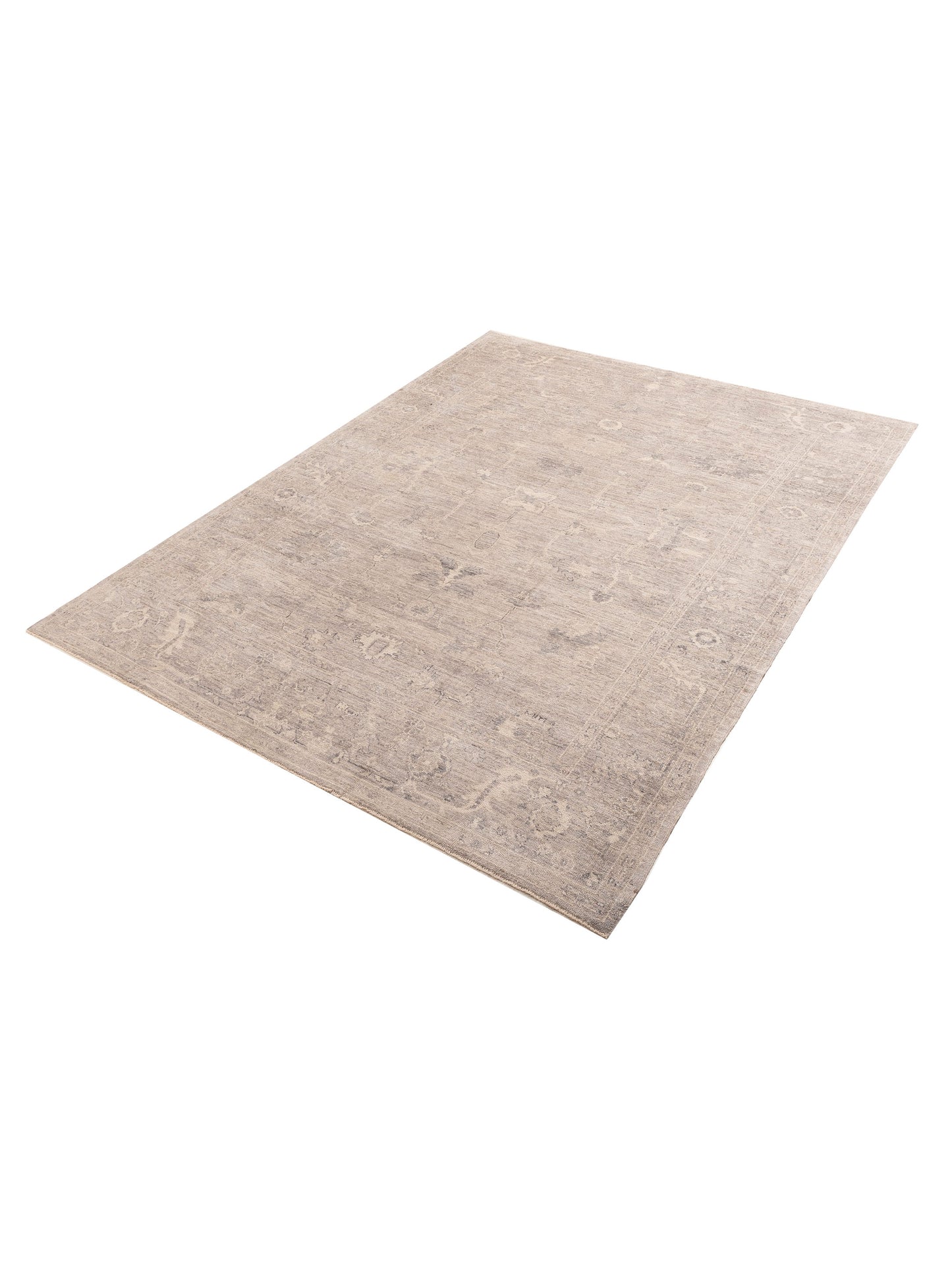 Angora Oushak 156213 Gray Gray 9.2x12.2 Hand Knotted Rug