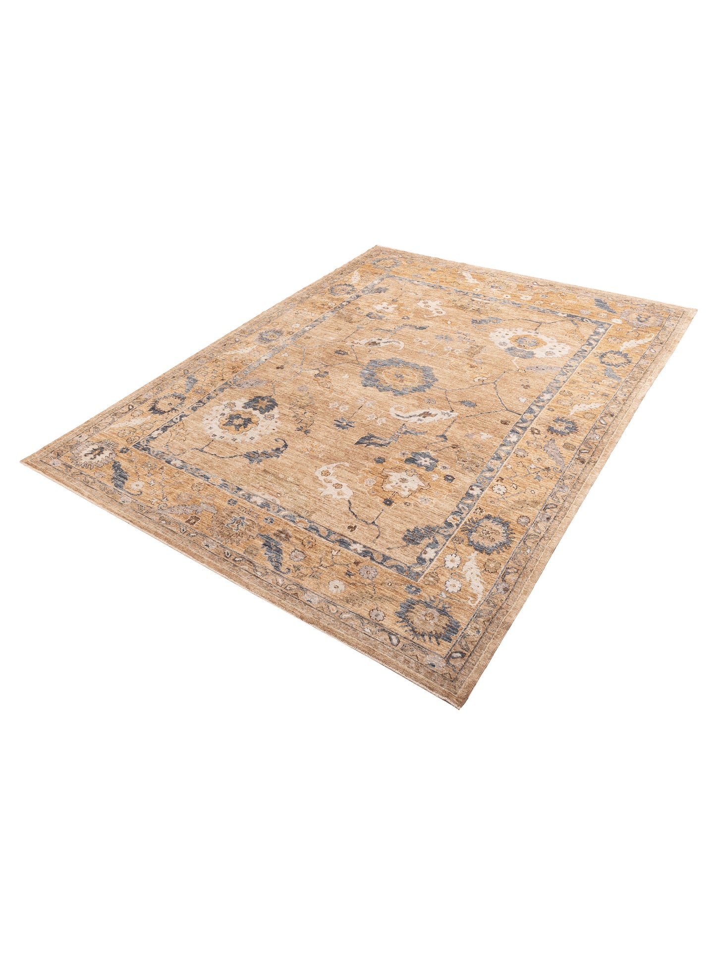 Angora Oushak 156171 Gold Gold 10.3x13.11 Hand Knotted Rug