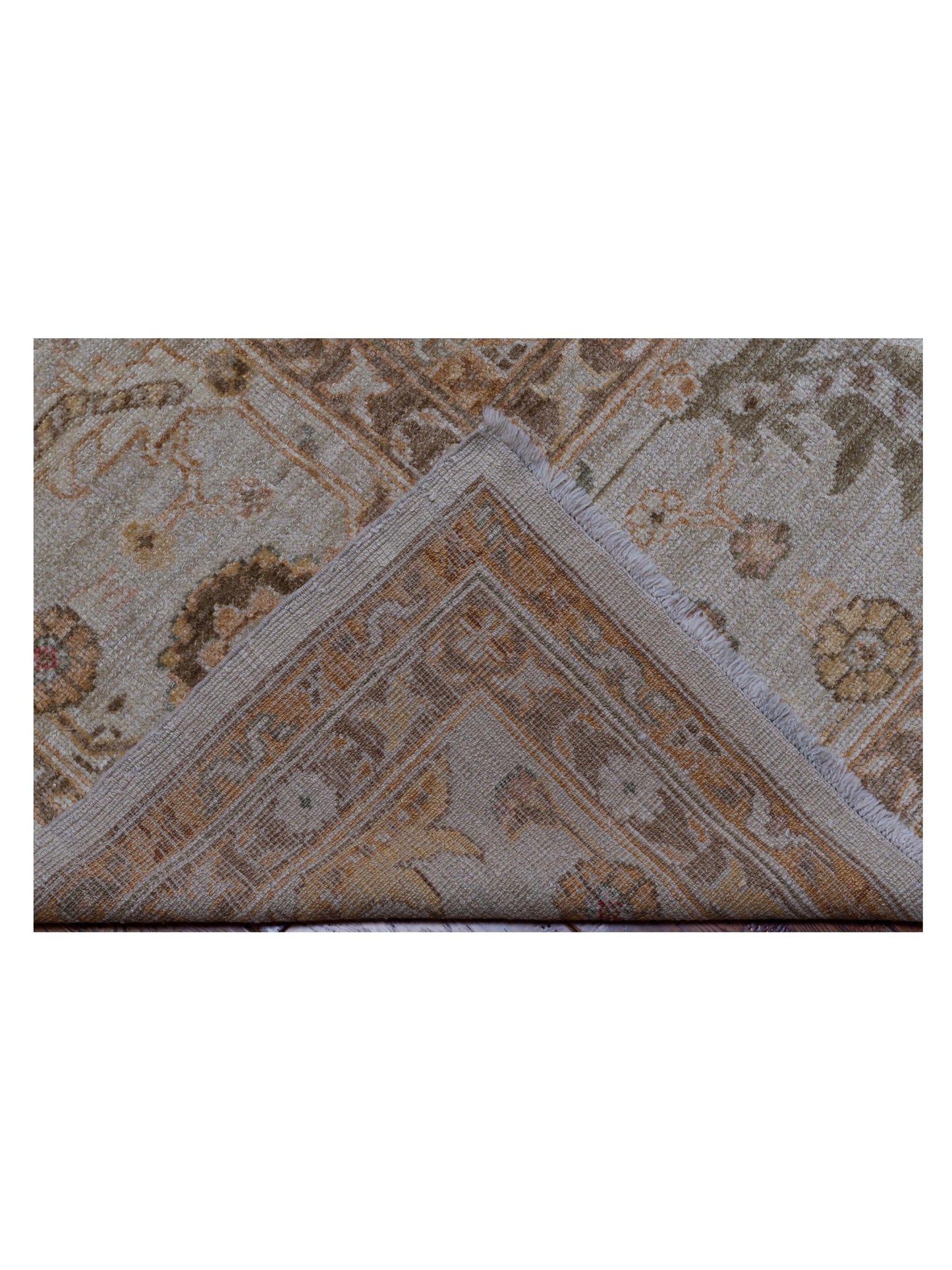 Angora Oushak 104953 Ivory Silver 13.8x18 Hand Knotted Rug