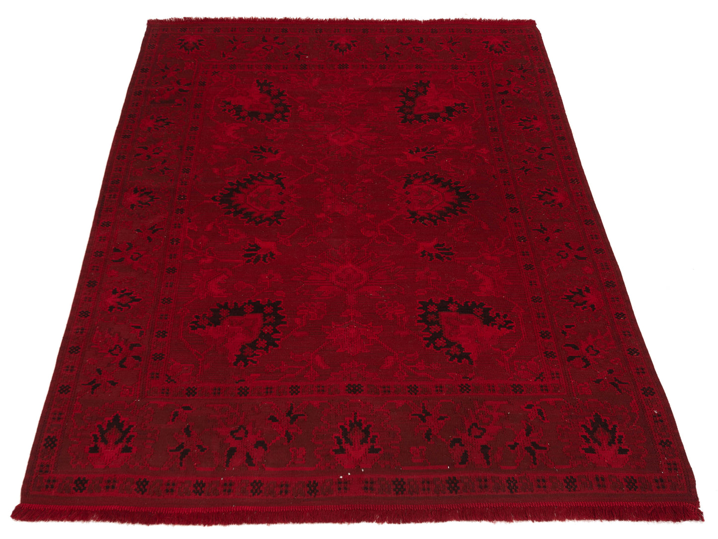Vintage 108949 Red 5.9x7.10 Hand Knotted Rug