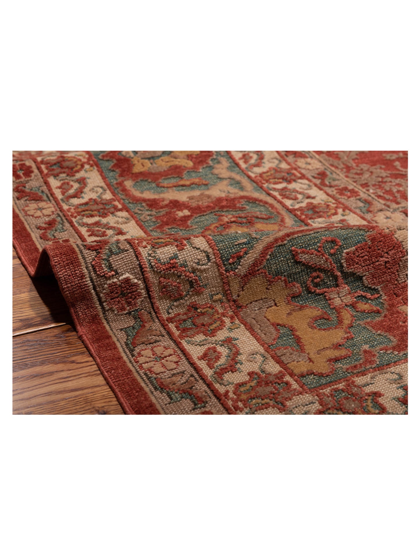 Antique Loom 107924 Red Blue 12.3x14.8 Hand Knotted Rug