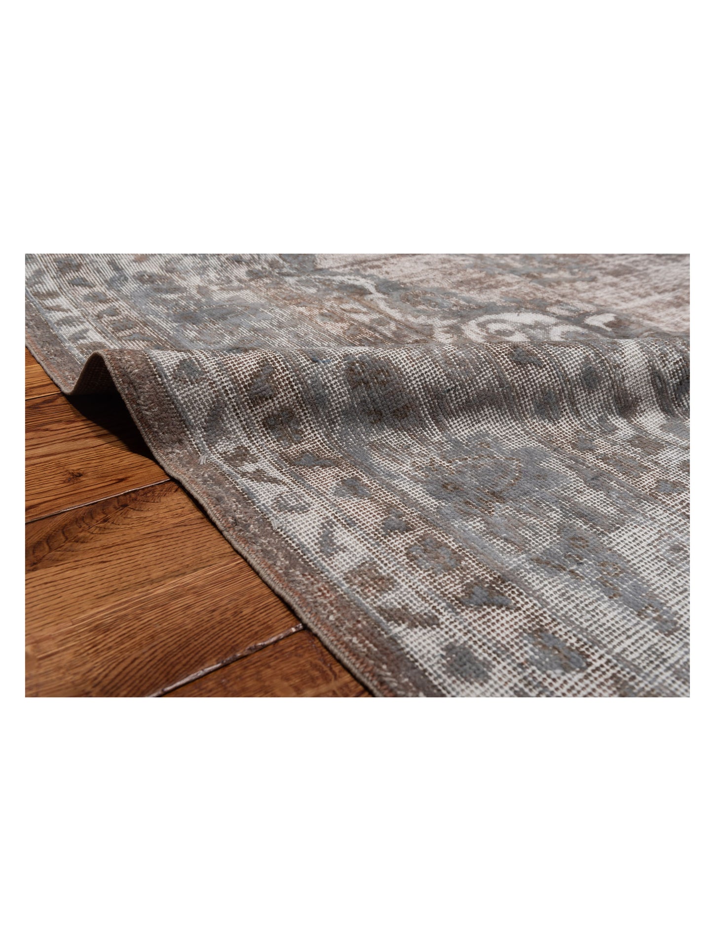 Vintage 125497 Gray 8.6x11.3 Hand Knotted Rug