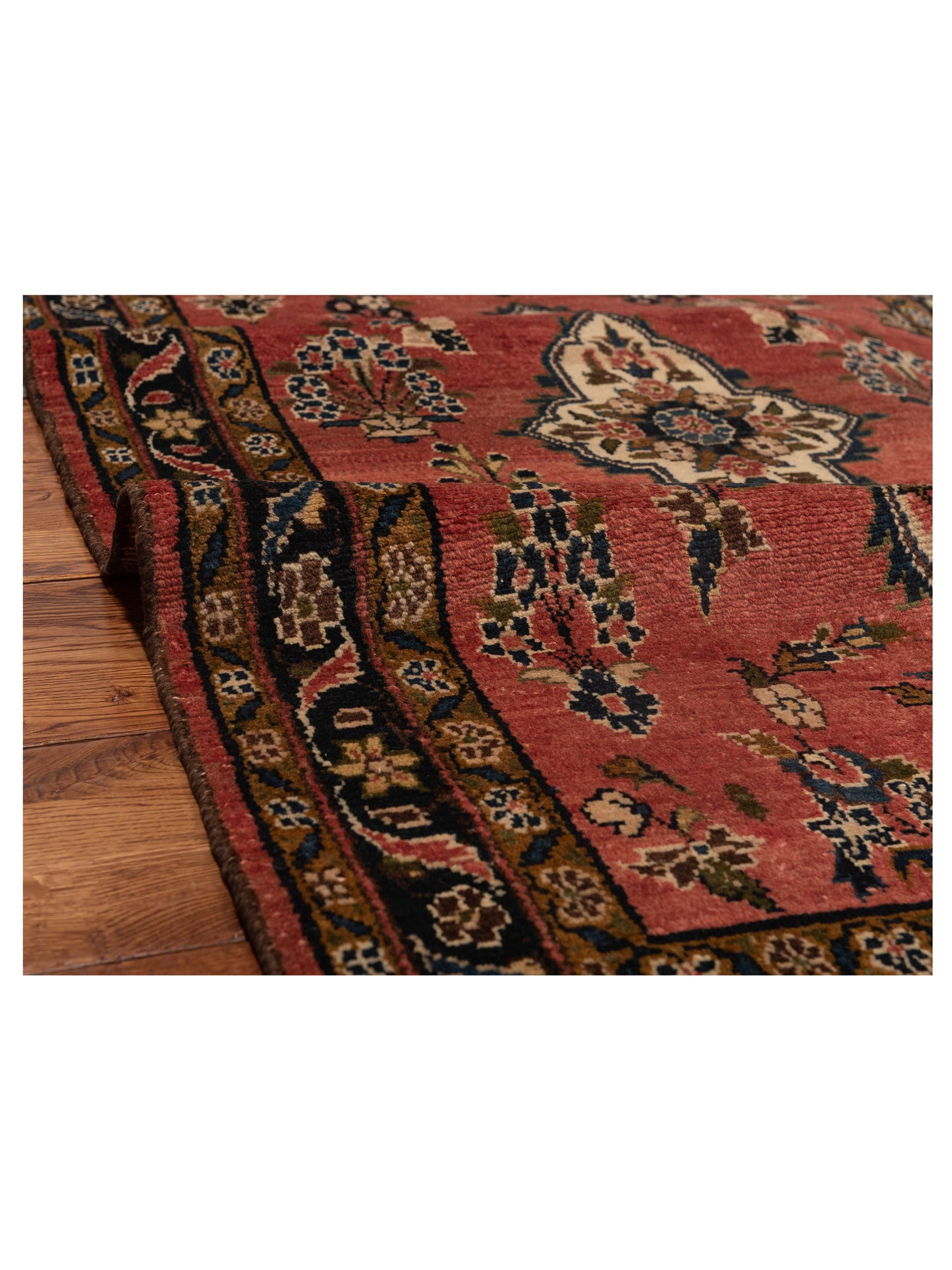 Persian 85748 Rust Brown 3.6x13.2 Hand Knotted Rug