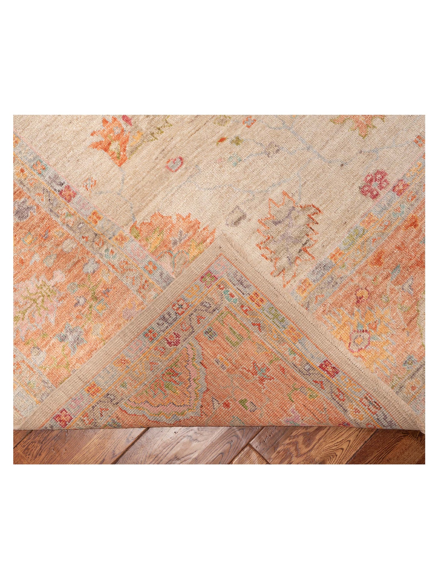 Angora Oushak 152410 Beige Orange 11.4x14.5 Hand Knotted Rug