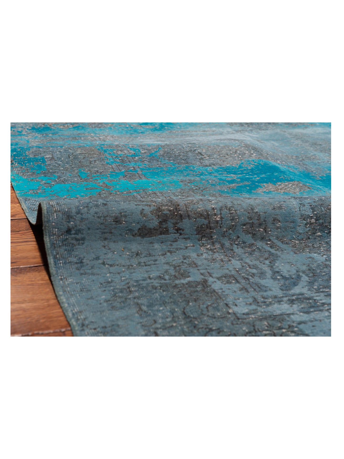 Vintage 109087 Blue 6.7x9.8 Hand Knotted Rug
