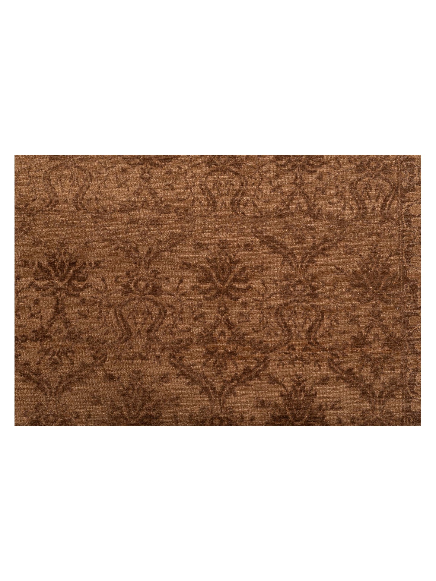Defne Begonia Dark Brown Brown 9.4x11.11 Hand Knotted Rug