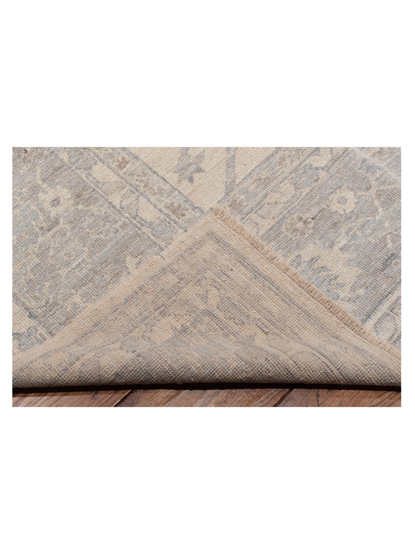 Angora Oushak 147159 Ivory Gray 11.3x14.3 Hand Knotted Rug