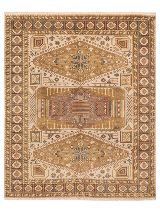 Rajpur Lilac  Ivory Brown Traditional