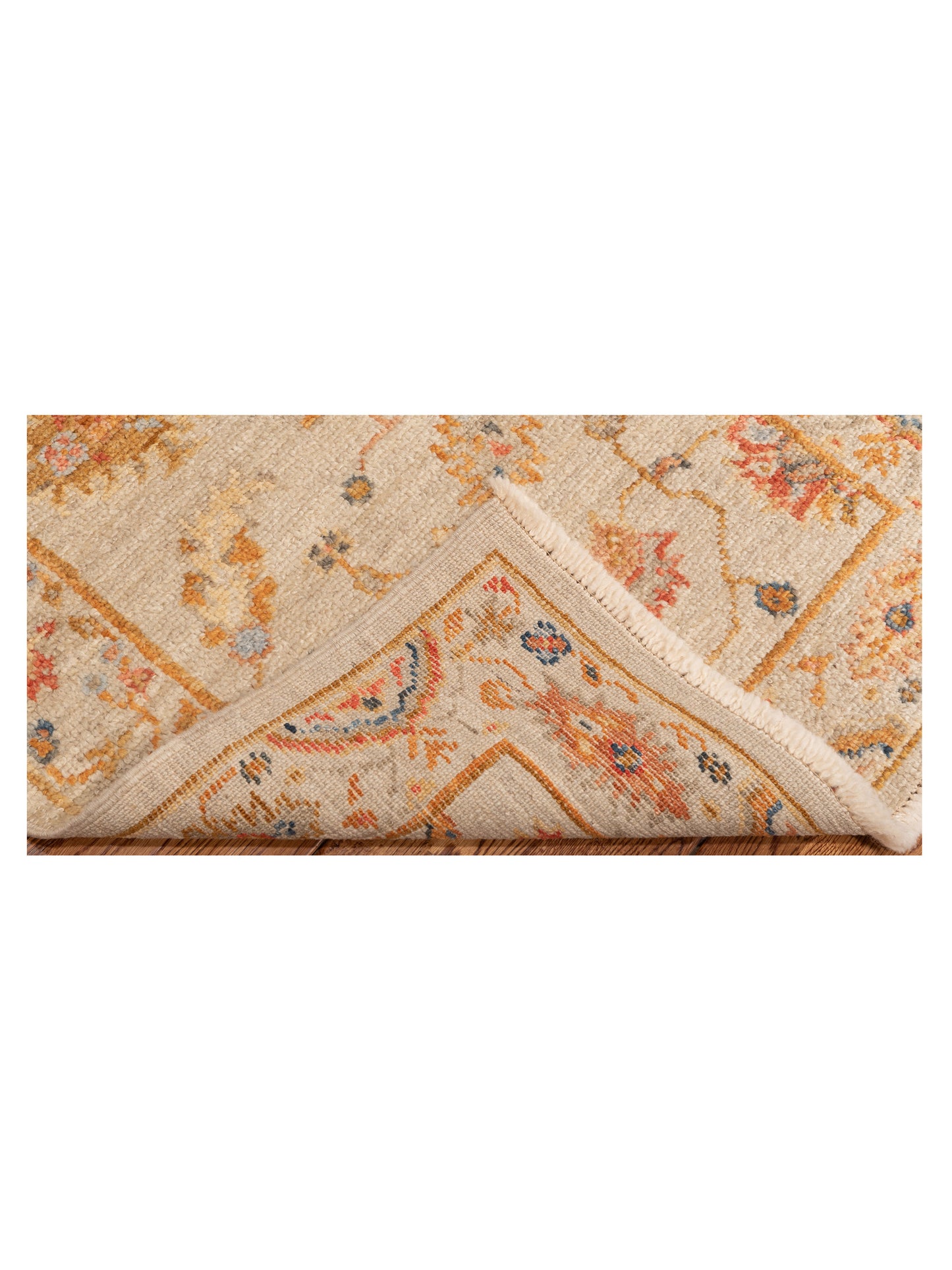 Angora Oushak 147980 Ivory Ivory 2.6x13.2 Hand Knotted Rug