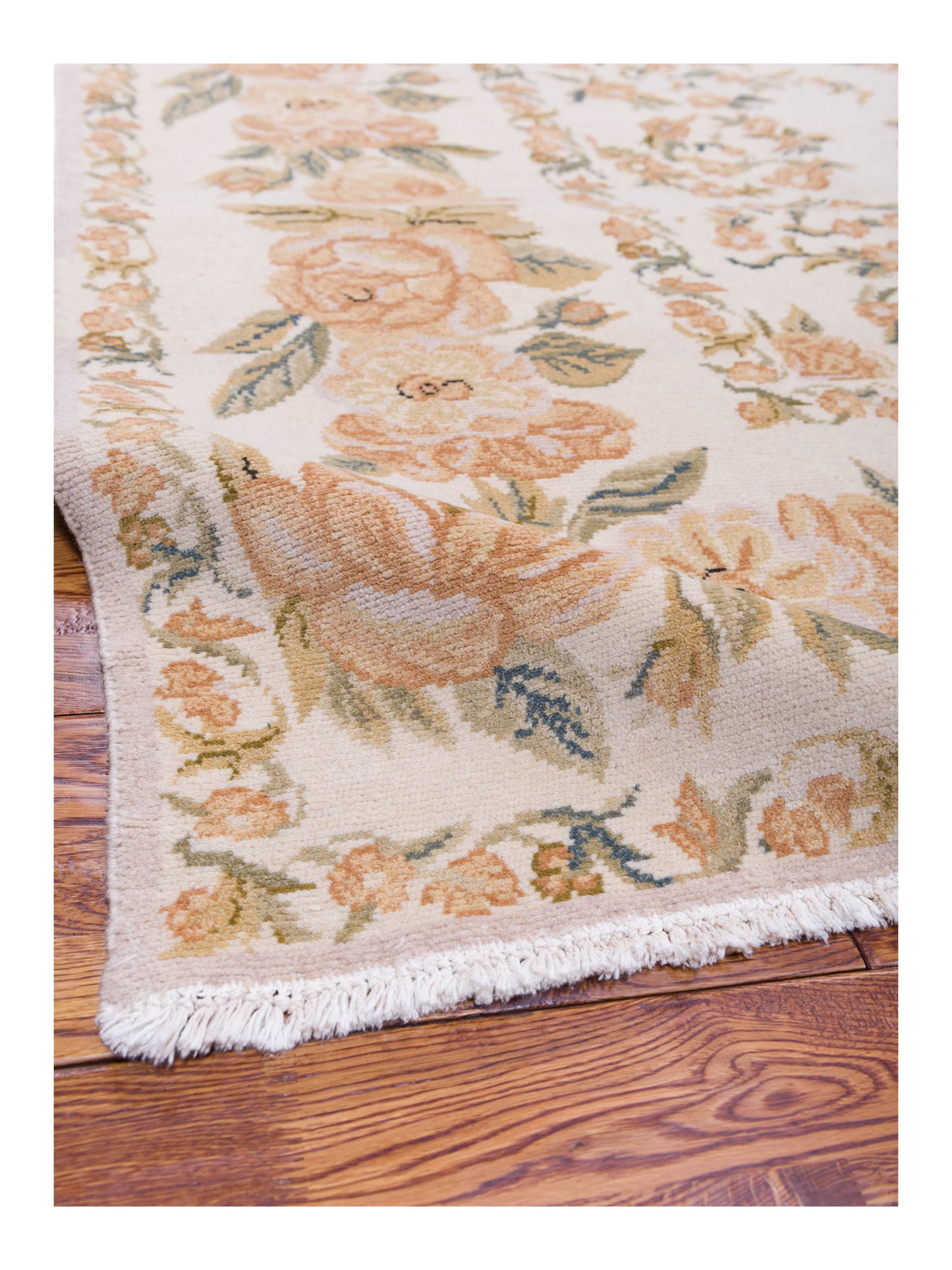 Bouquet 107521 Ivory Ivory 10.3x13.1 Hand Knotted Rug