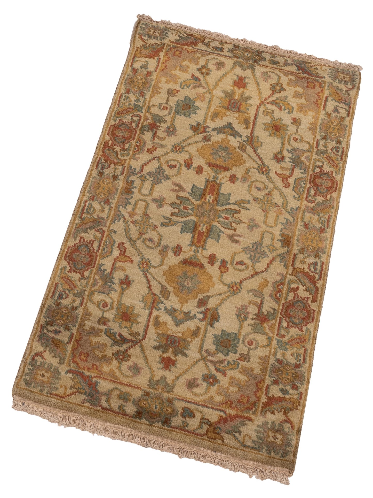 Lilac 103175 Beige Beige 2x4 Hand Knotted Rug