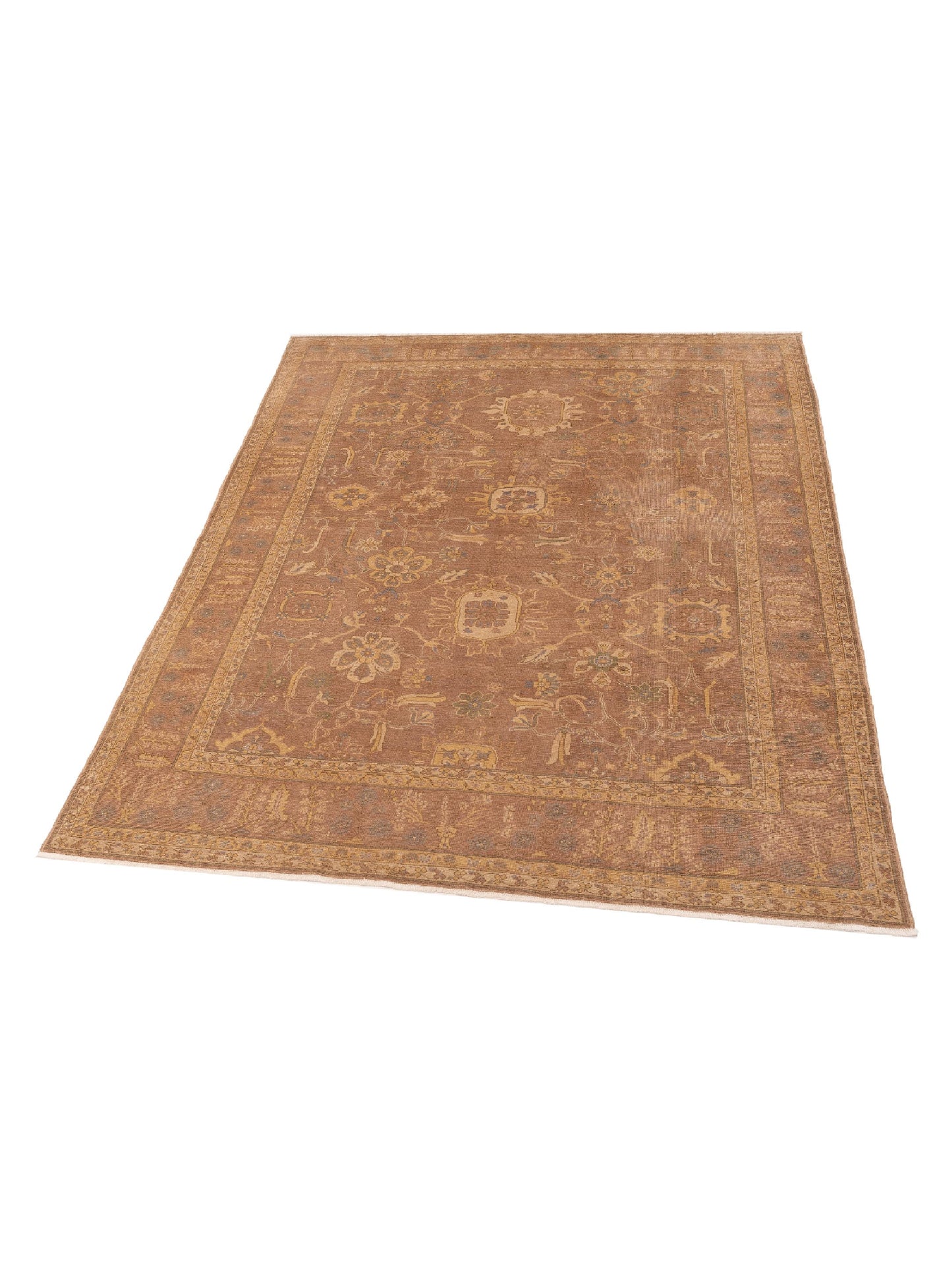 Turkish Elvan 74977 Light Brown 9x11 Hand Knotted Rug
