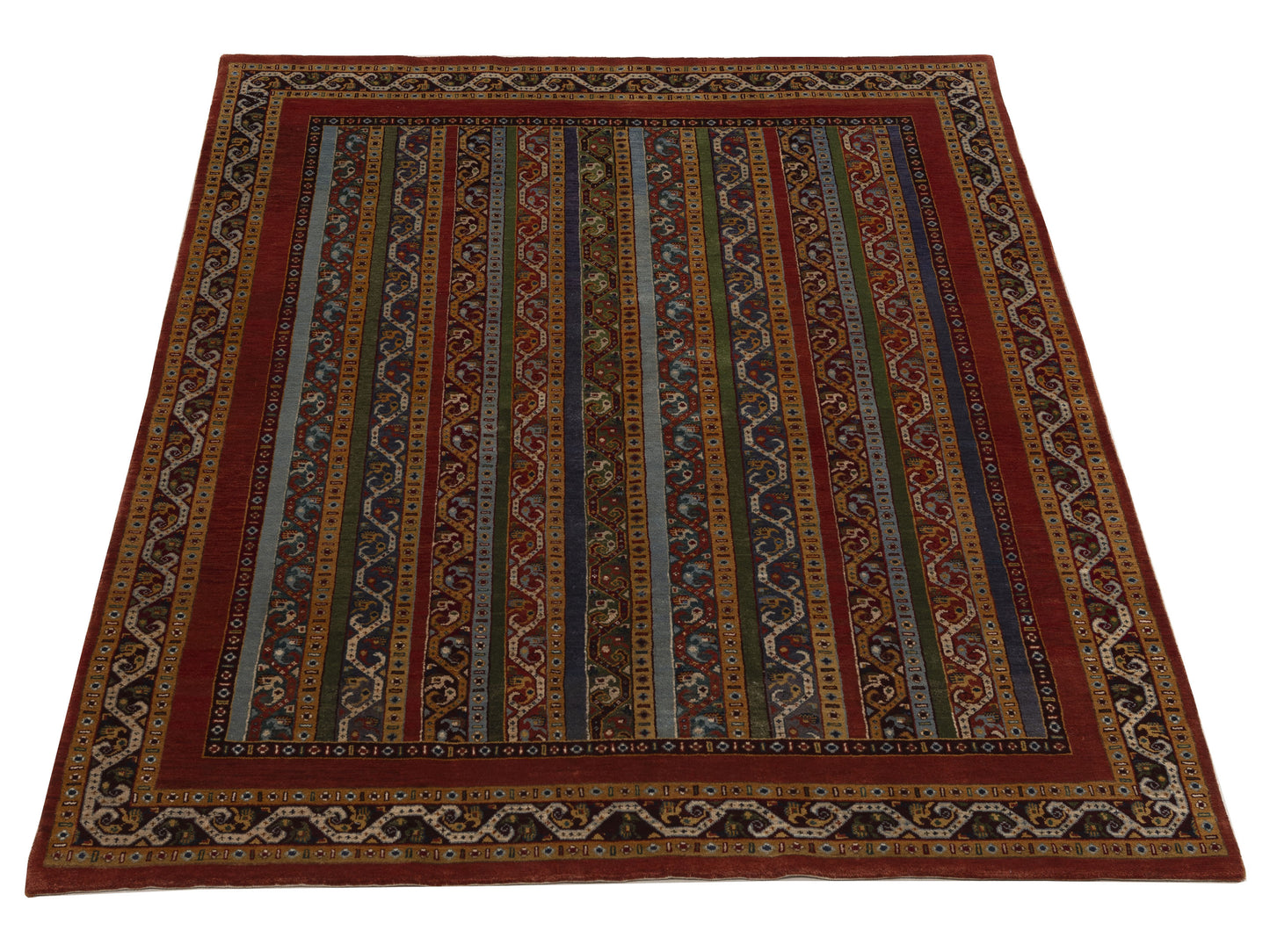 Shawl 115859 Multi 5.6x7.8 Hand Knotted Rug