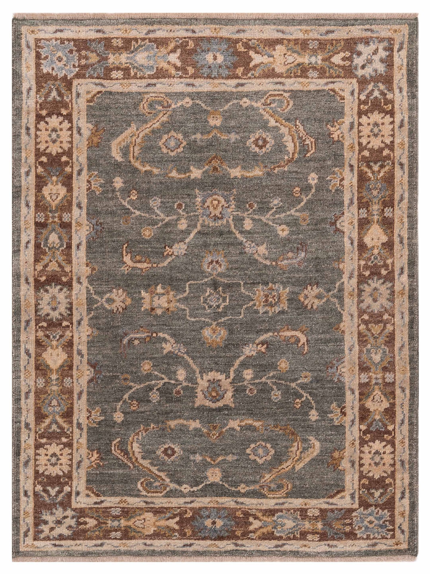 Anadol Angora Oushak  Green Brown Traditional